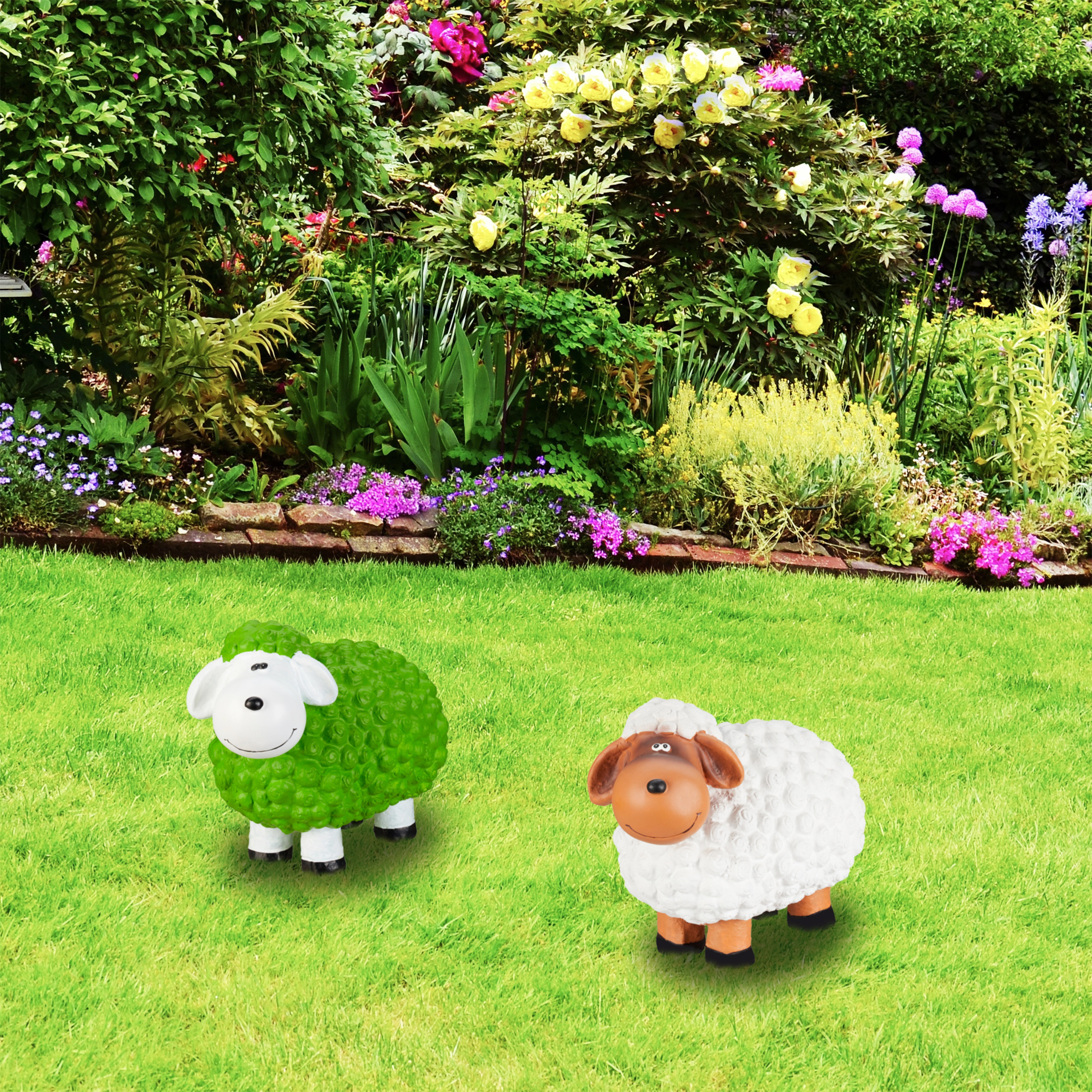 Garden ornament sheep Colourful Farm Animal Ceramic Hand-painted Frost-proof - Picture 7 of 32