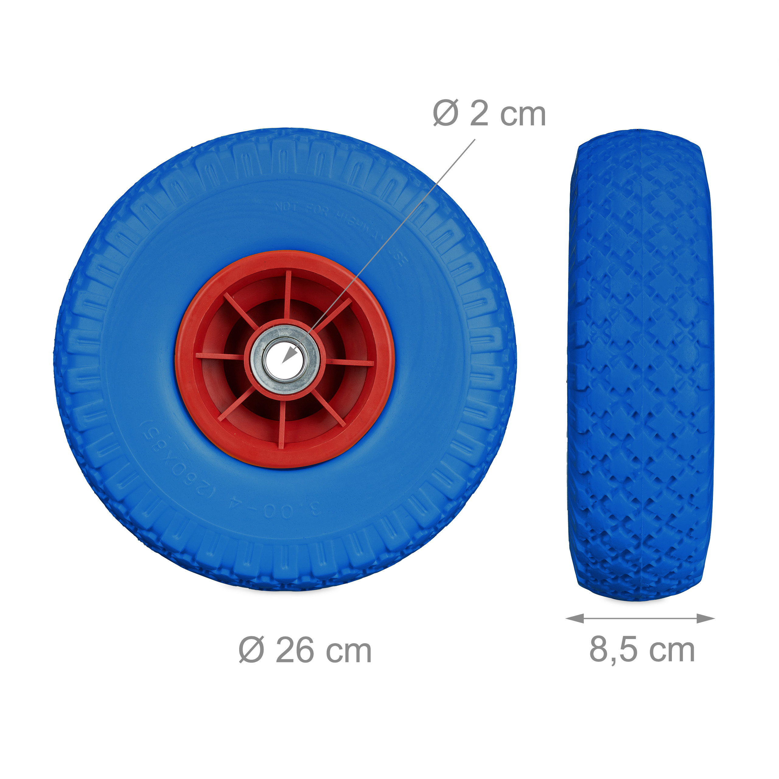 Sackkarrenrad Bollerwagenrad Schubkarrenreifen Vollgummireifen 26 cm 80 kg - Bild 37 von 51