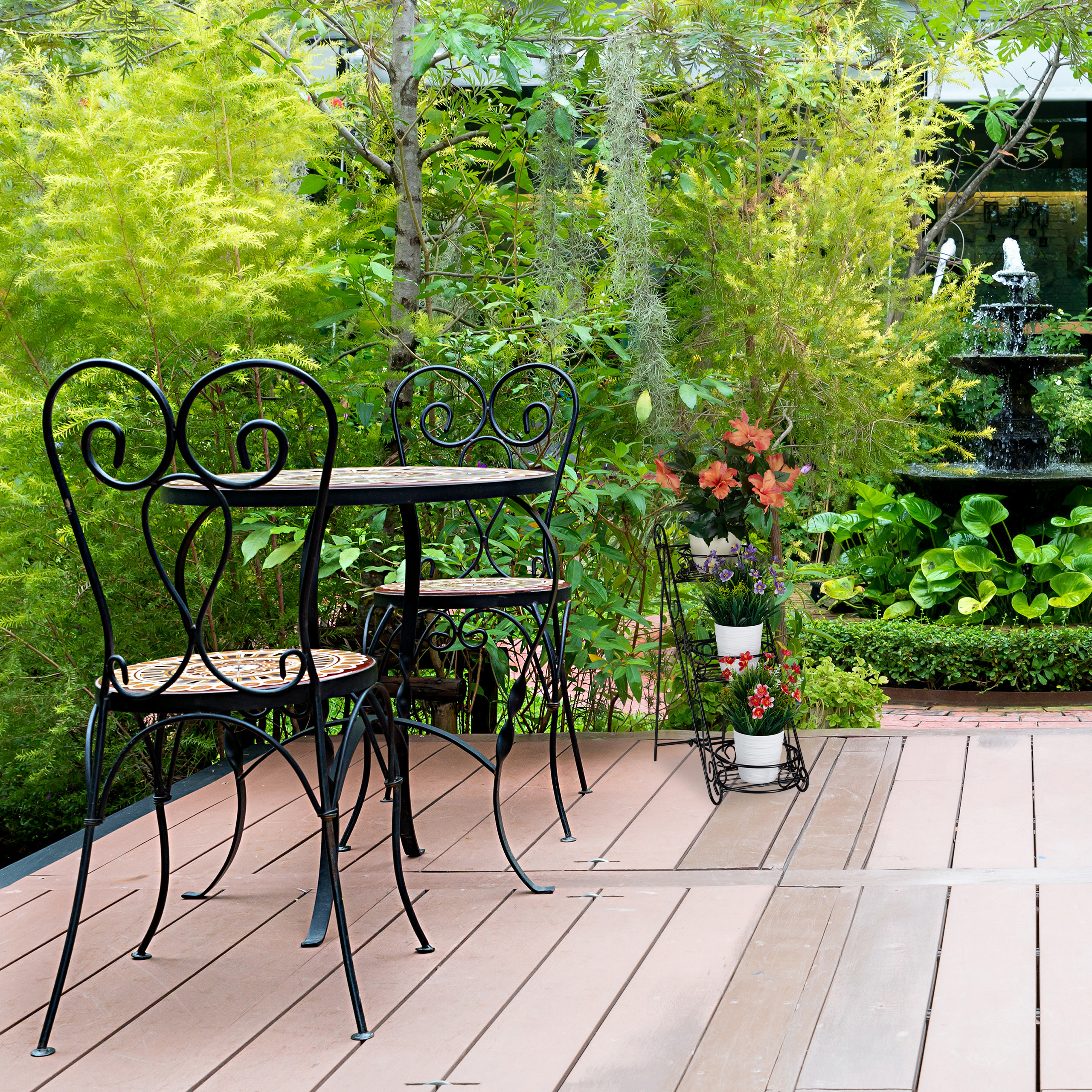 Set 5 Supporti Per Piante In Metallo Nero: Portavasi Rotondi Di Diverse Dimensioni, Resistenti E Antiruggine Per Giardino E Interno