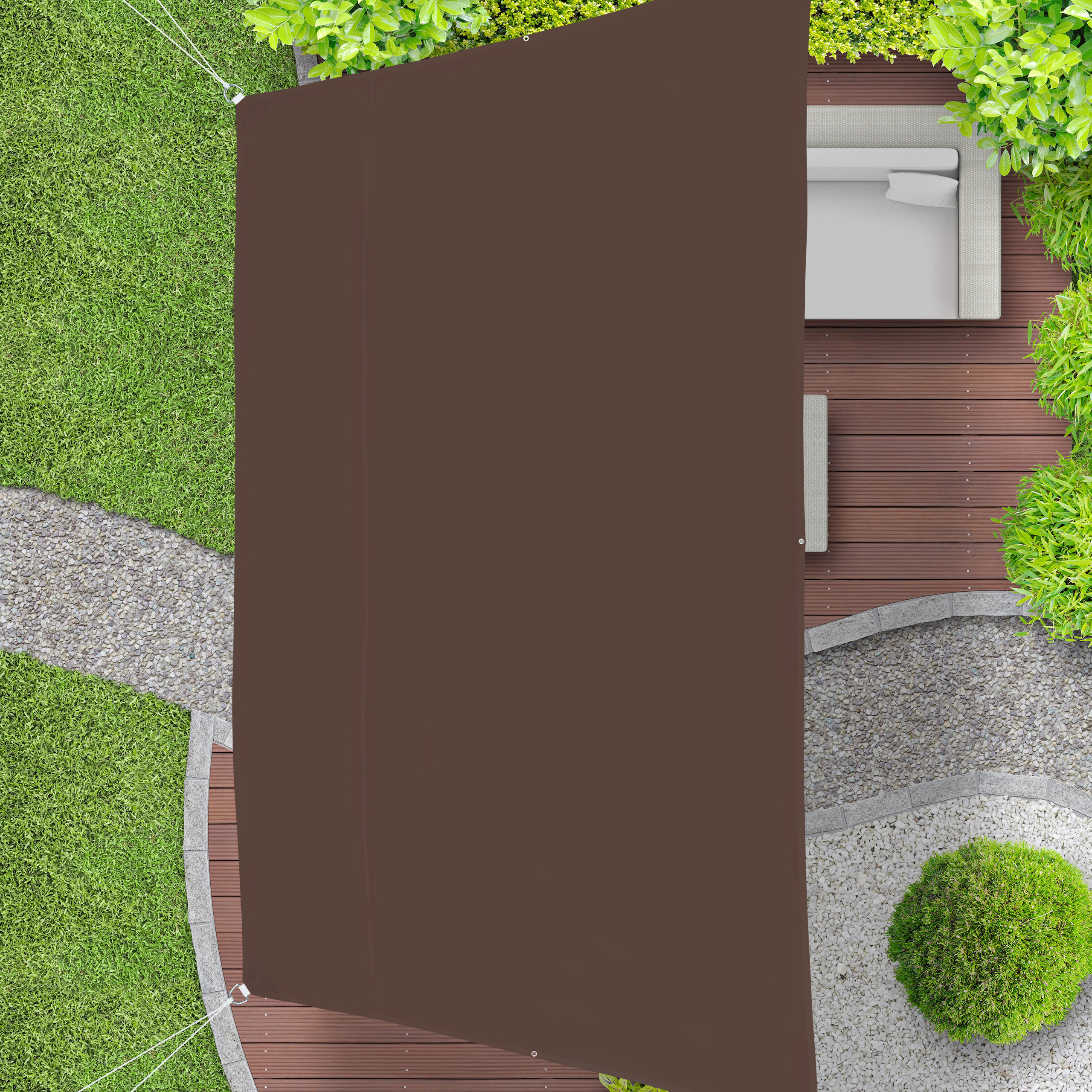 Sonnensegel Terrassensegel Segeltuch Trapez Segel Schattensegel Sonnentuch braun