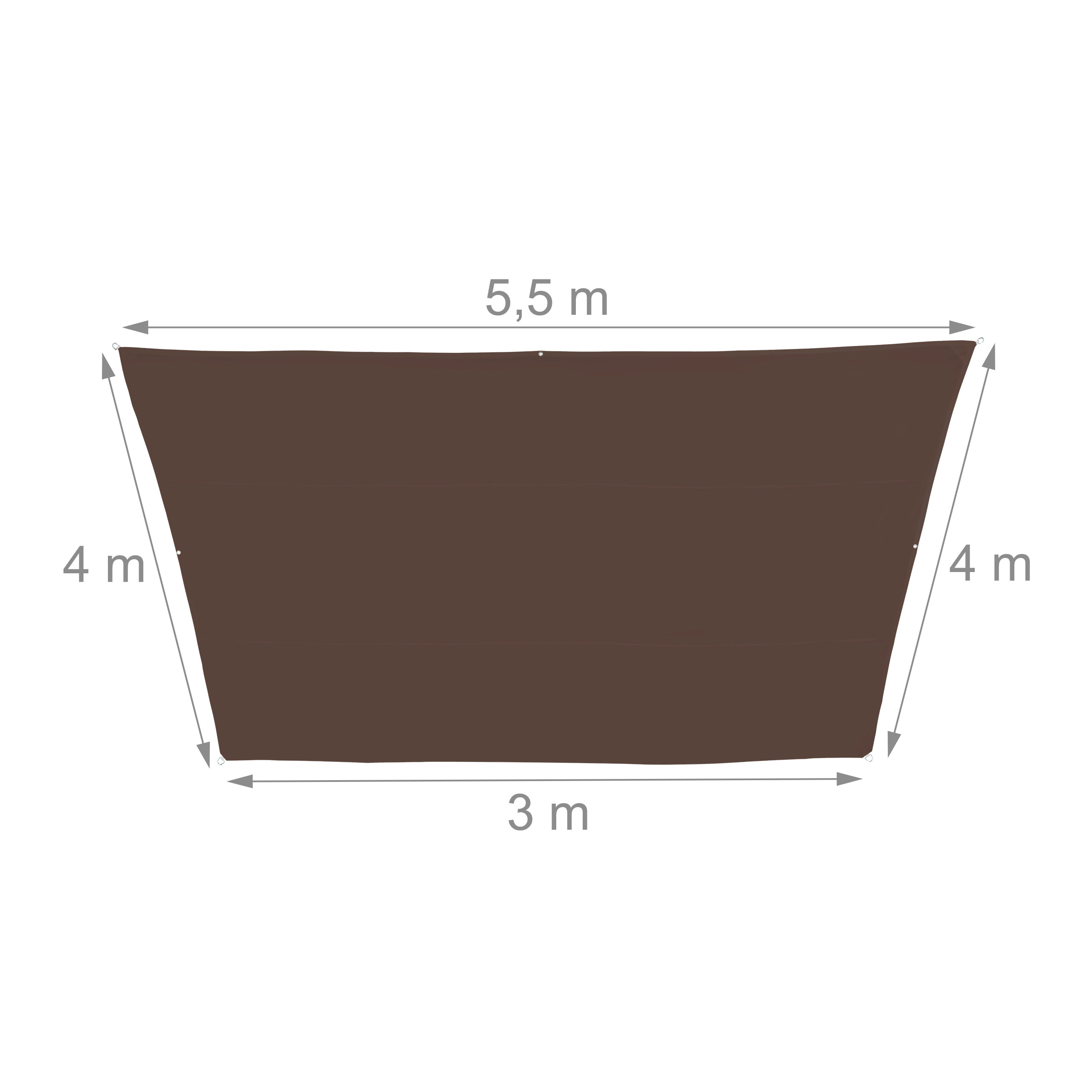 Sonnensegel Terrassensegel Segeltuch Trapez Segel Schattensegel Sonnentuch braun