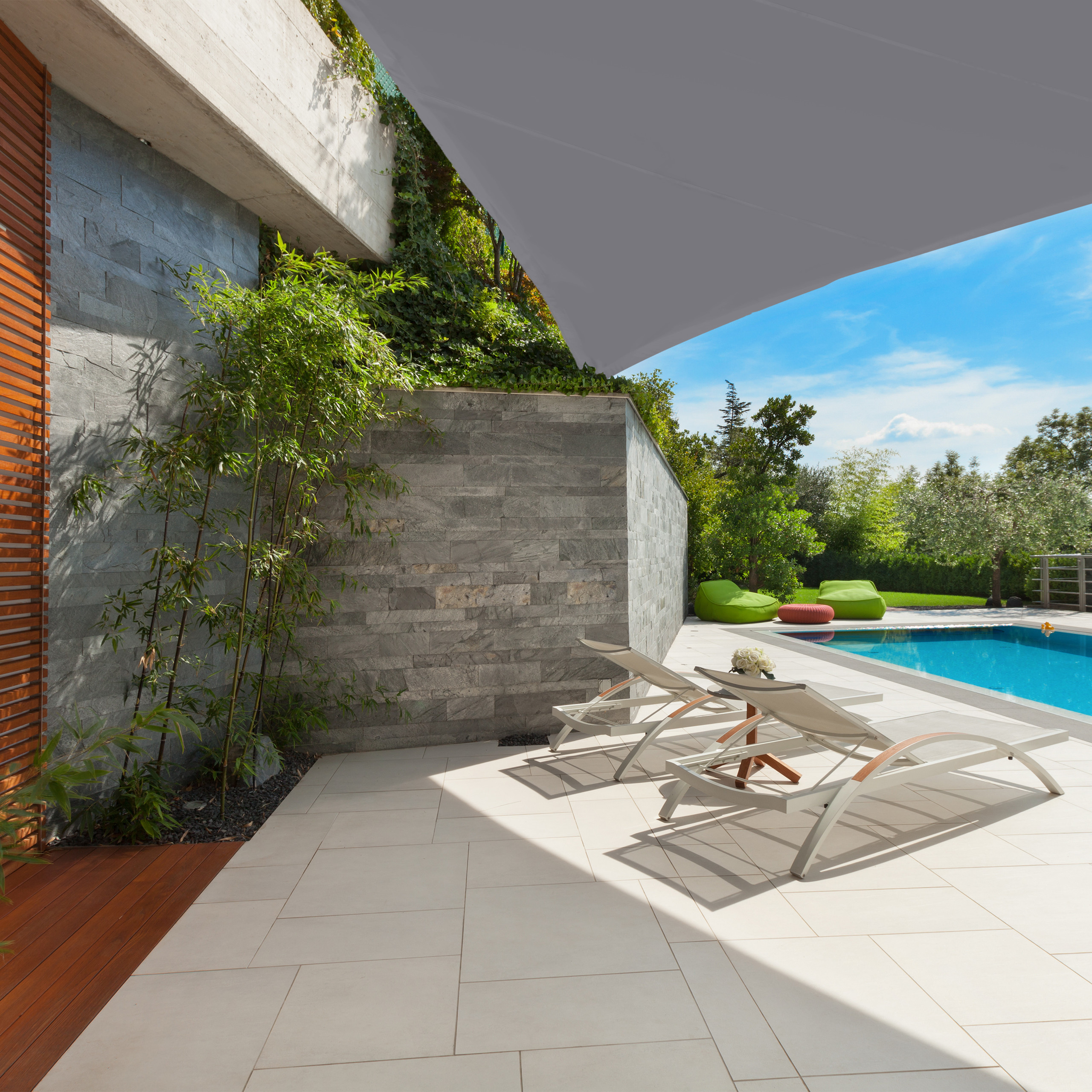 Toldo vela gris, Vela sombra triangular, Marquesina, Toldo balcón resistente - Imagen 9 de 28