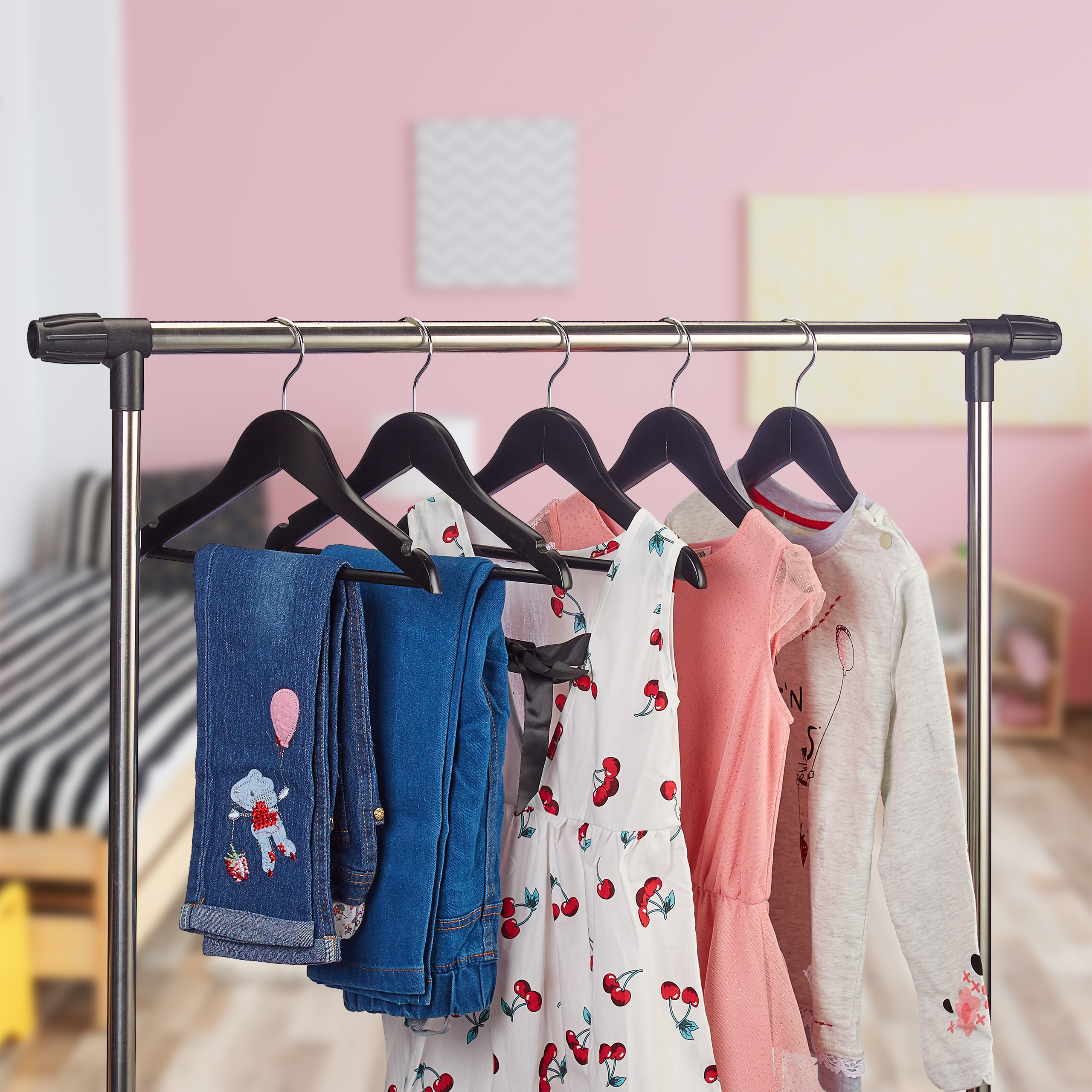 Produktbild von 30er-Set Baby-Kleiderbügel Aus Naturholz - Perfekt Für Kinderzimmer & Kindergarten