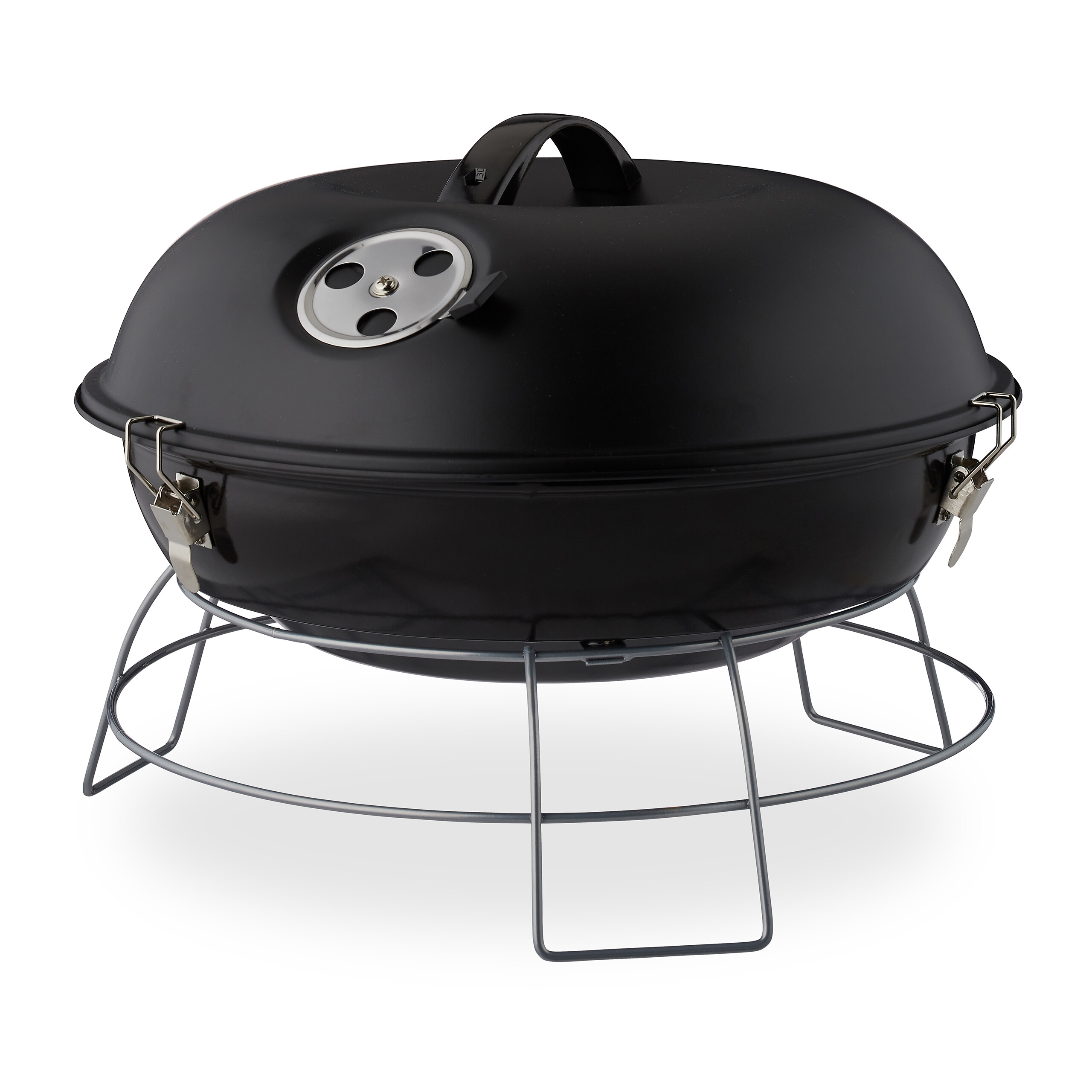 Barbacoa Carbon Vegetal Parrilla De Camping 2,2 Kg Fácil Limpieza Asador Redondo