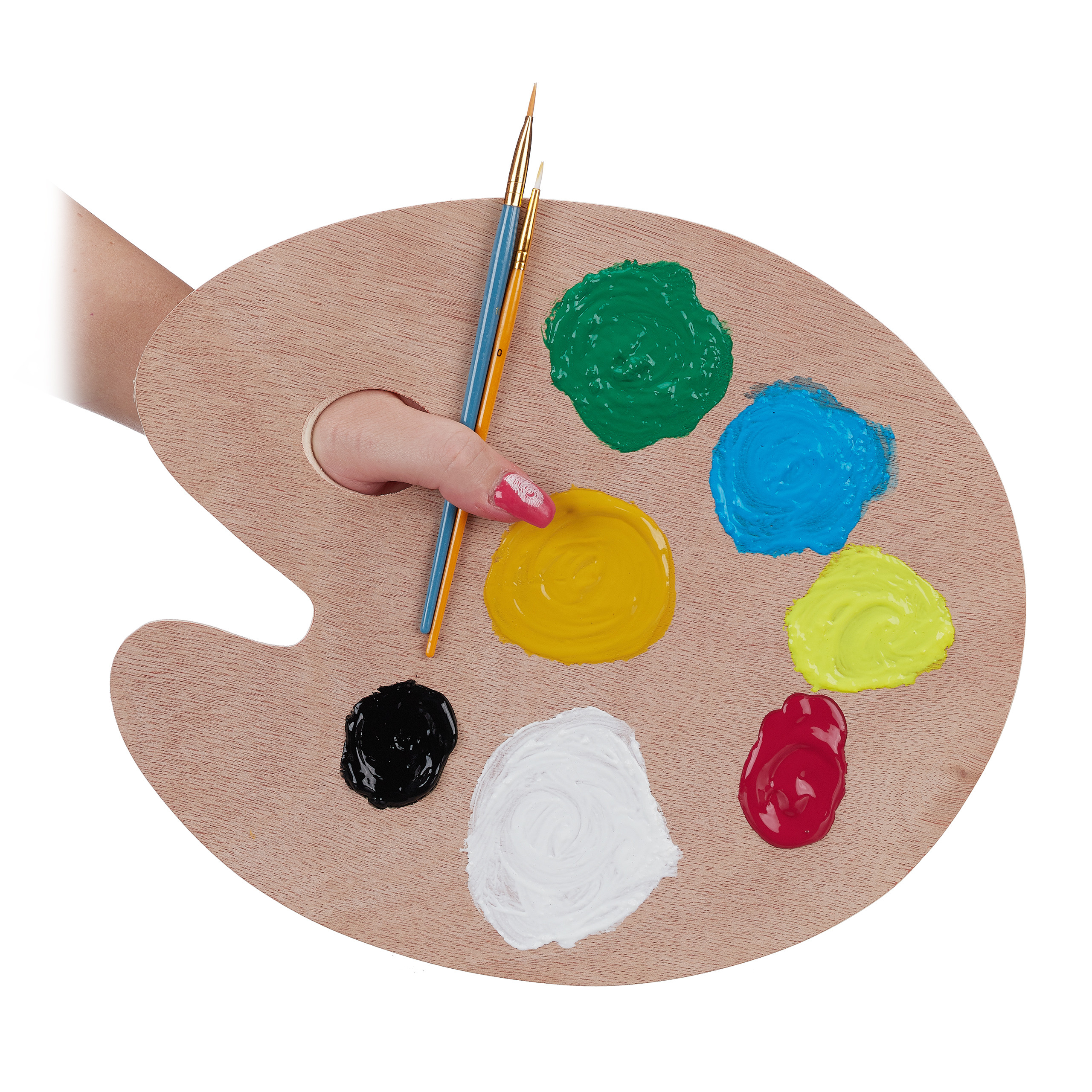 Tavolozza Di Colori Acrilici Da 2 Pezzi, Tavolozza Ovale Trasparente Con Foro Per Manico Per Pittura Fai Da Te 87914916