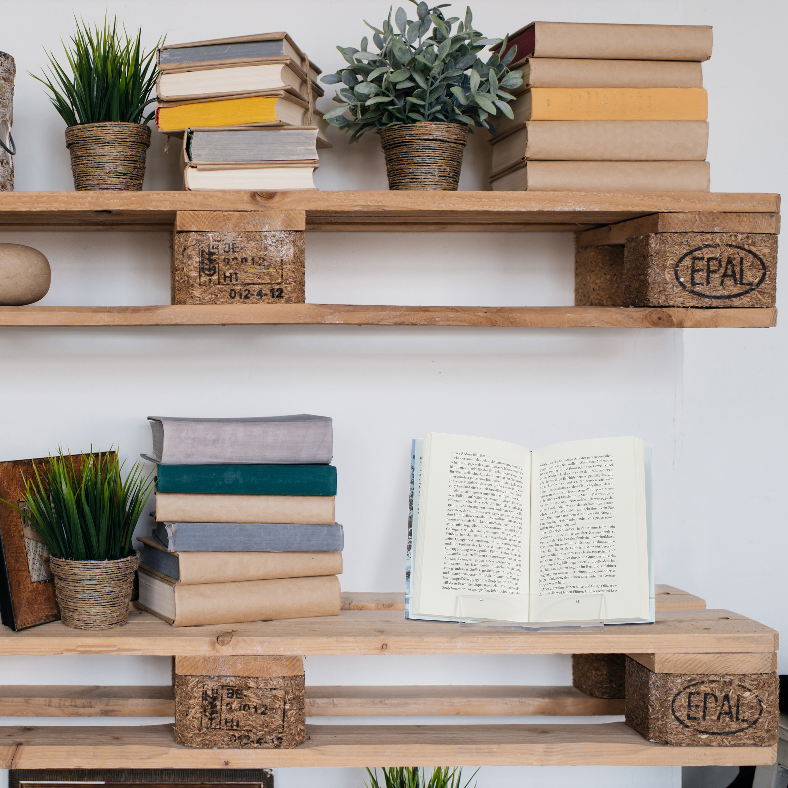 Fermalibri In Acrilico Trasparente A L: Supporto Per Libri, Tablet E Riviste, Porta Volantini Inclinato, Resistente 5kg