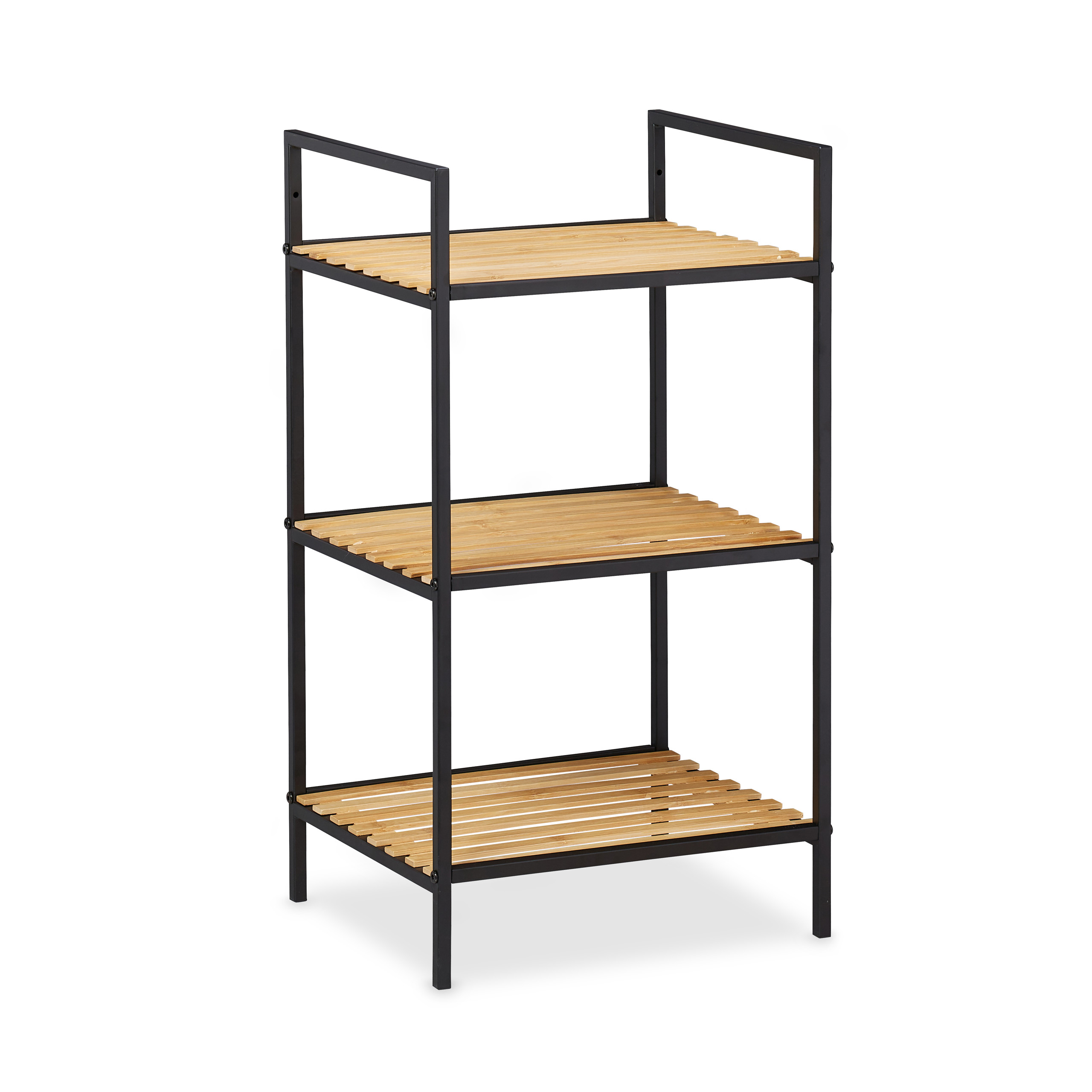 Estanteria bambu metal mueble de almacenamiento estante decorativo 3 estantes - Imagen 20 de 20