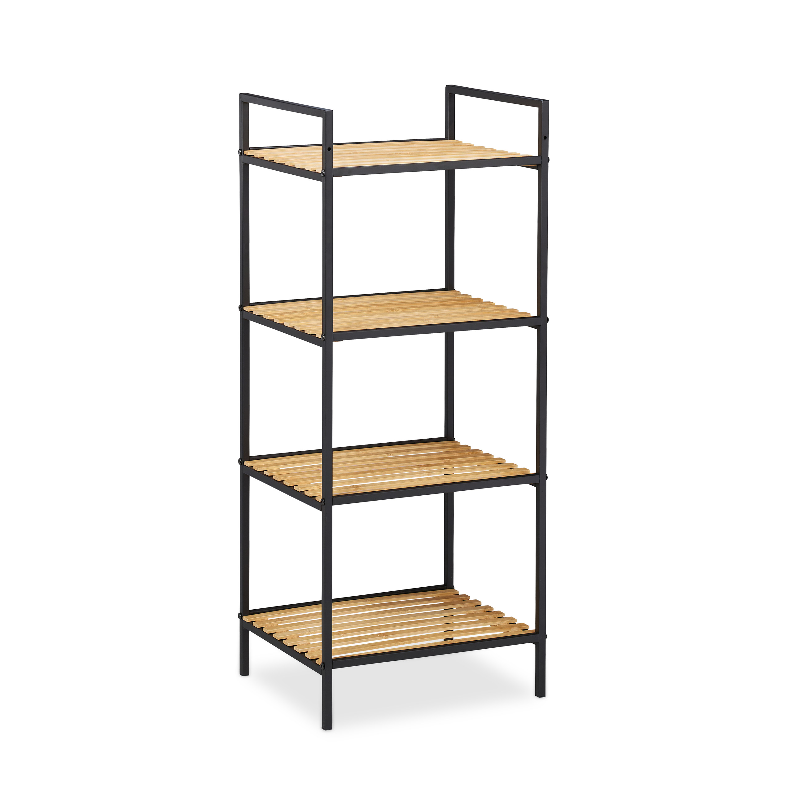 Estanteria bambu metal mueble de almacenamiento estante decorativo 3 estantes - Imagen 11 de 20