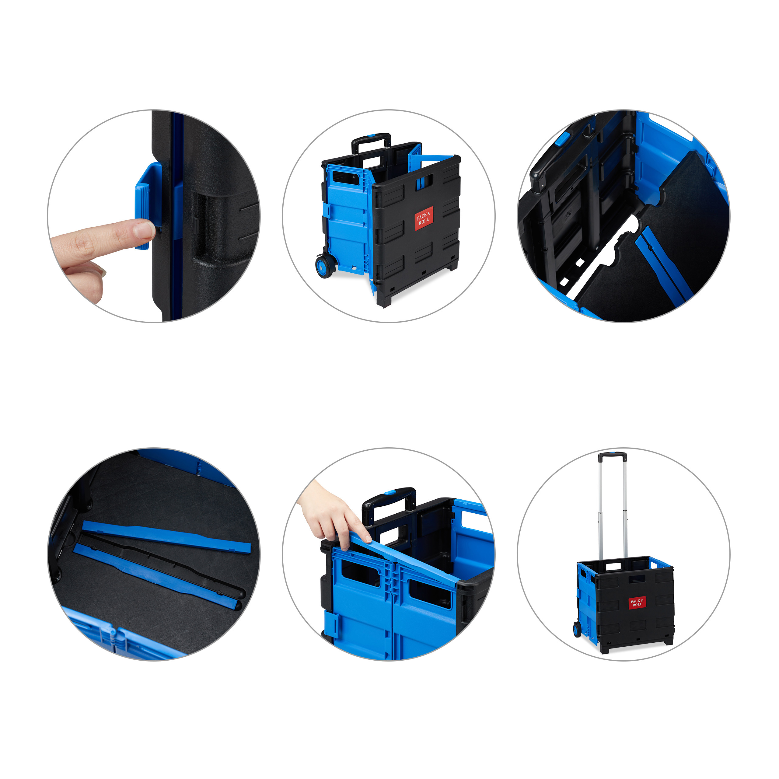 Carrello portaspesa pieghevole Trolley per la spesa 2 ruote Leggero 35 kg - Foto 56 di 60