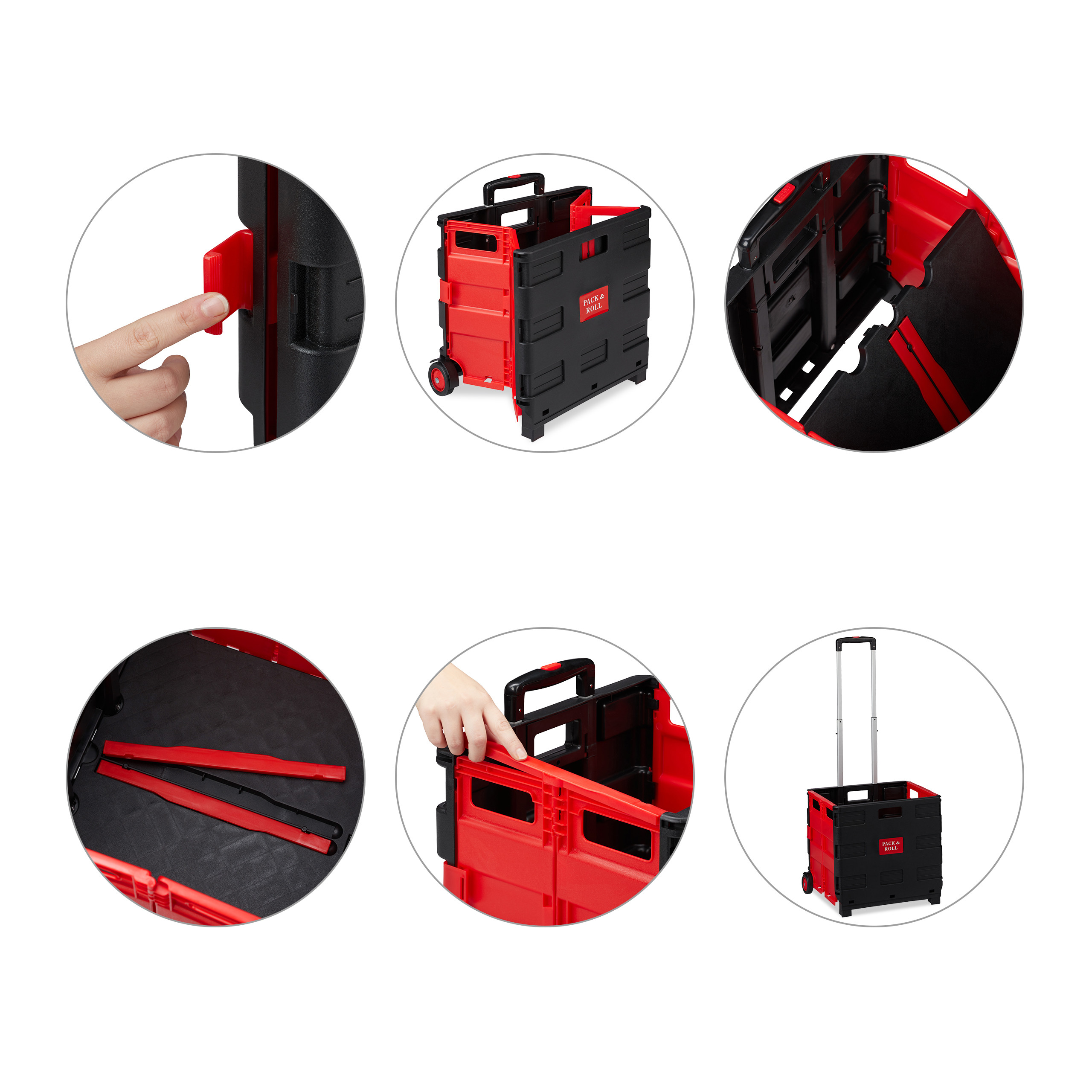 Carrello portaspesa pieghevole Trolley per la spesa 2 ruote Leggero 35 kg - Foto 45 di 60