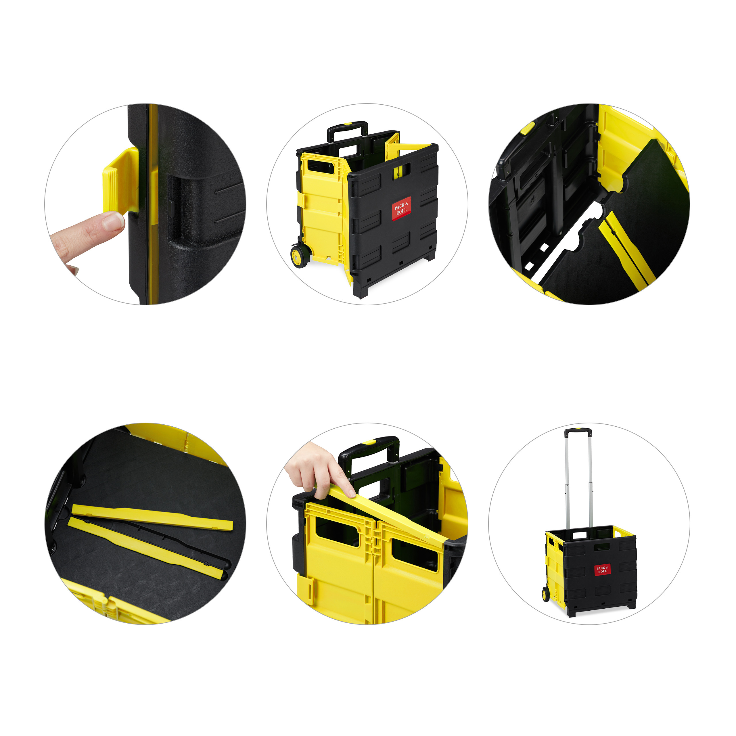 Carrello portaspesa pieghevole Trolley per la spesa 2 ruote Leggero 35 kg - Foto 34 di 60
