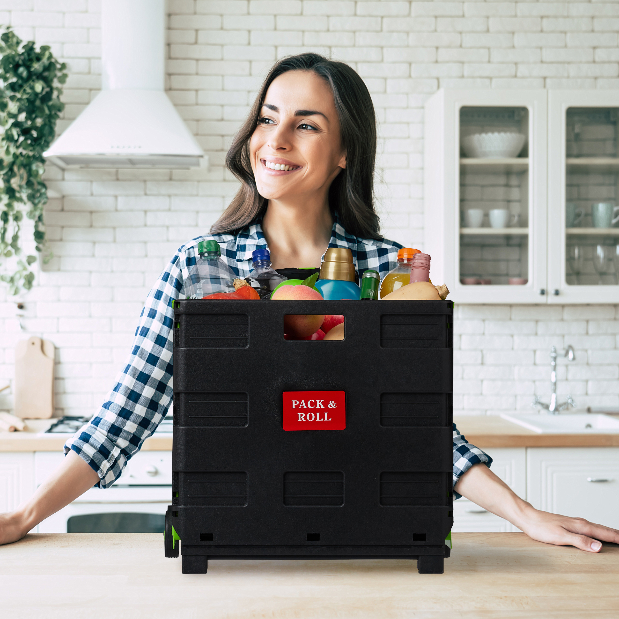 Carrello portaspesa pieghevole Trolley per la spesa 2 ruote Leggero 35 kg - Foto 7 di 60