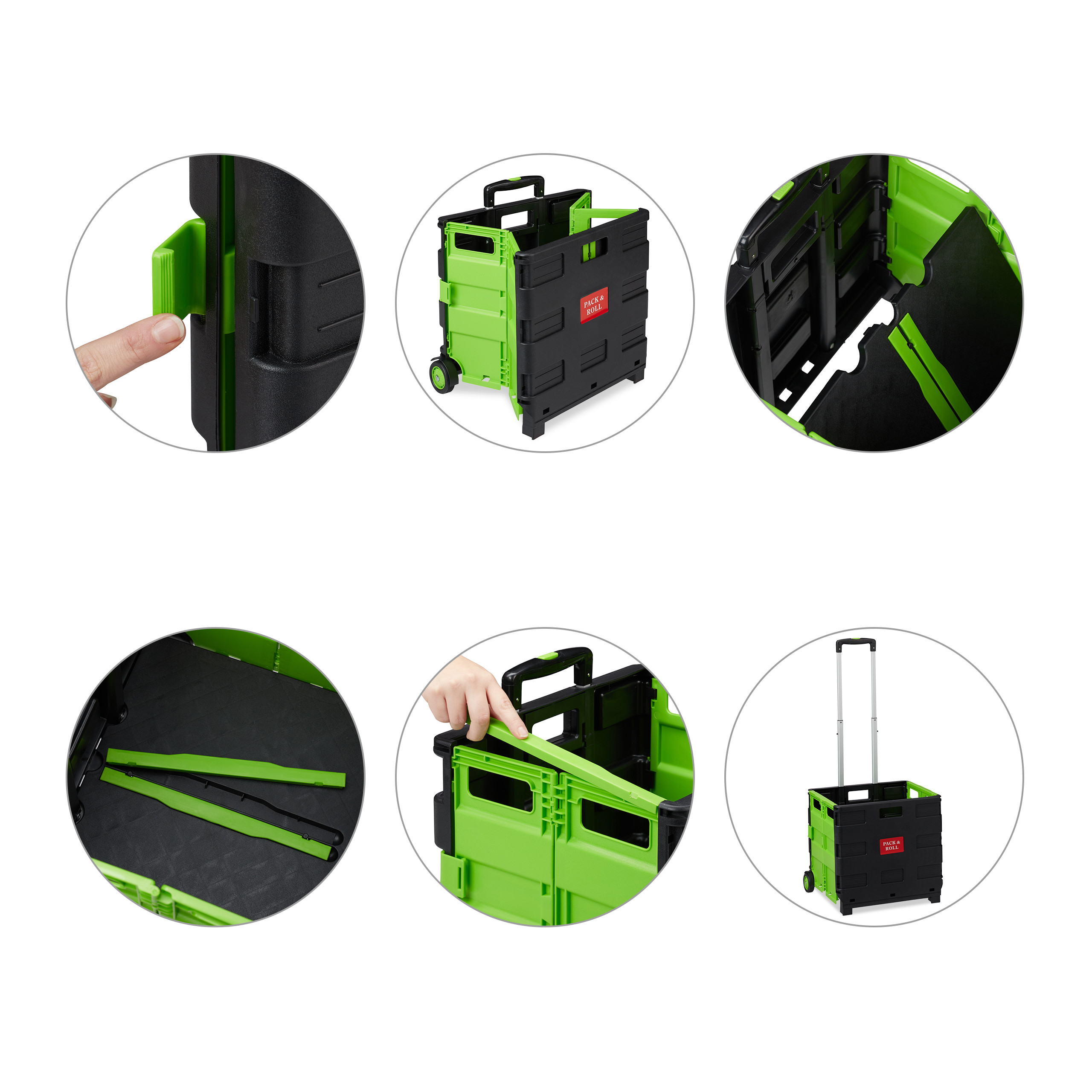 Carrello portaspesa pieghevole Trolley per la spesa 2 ruote Leggero 35 kg - Foto 12 di 60