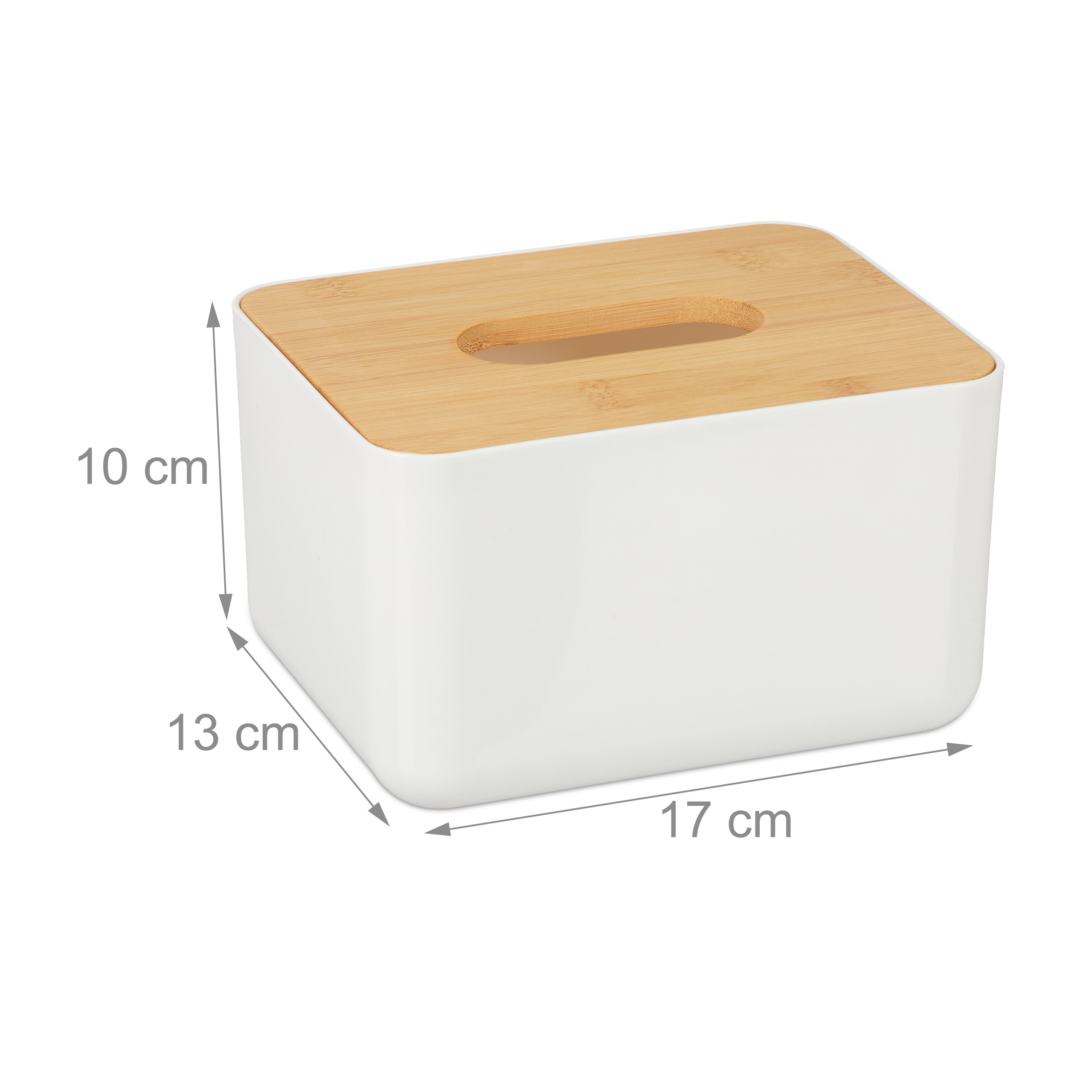 Portafazzoletti In Bambù Relaxdays - Dispenser Per Salviette, Design Naturale, 27.5x15.5x8.5 Cm - Foto 5