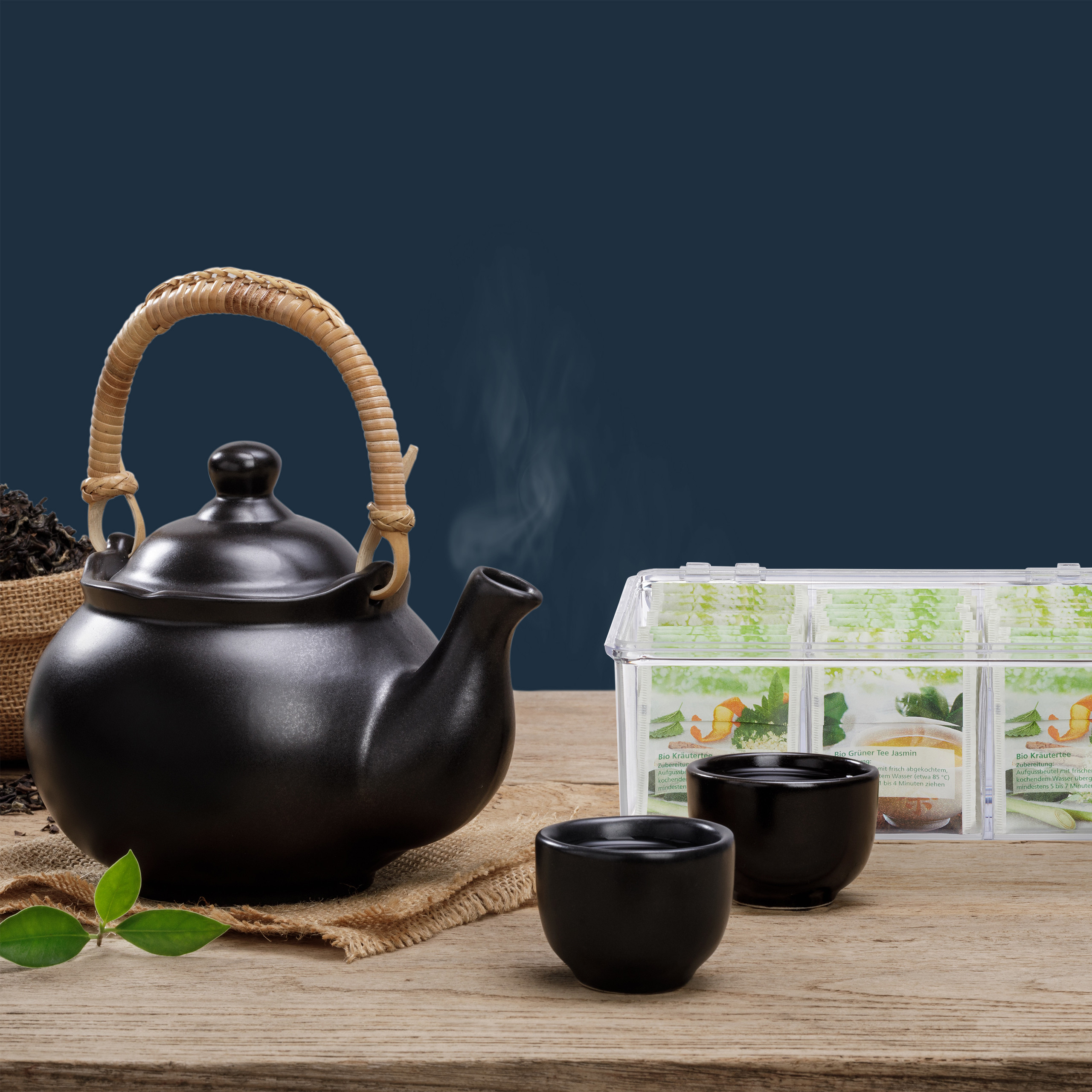 Caja transparente té envase para infusiones dispensador de