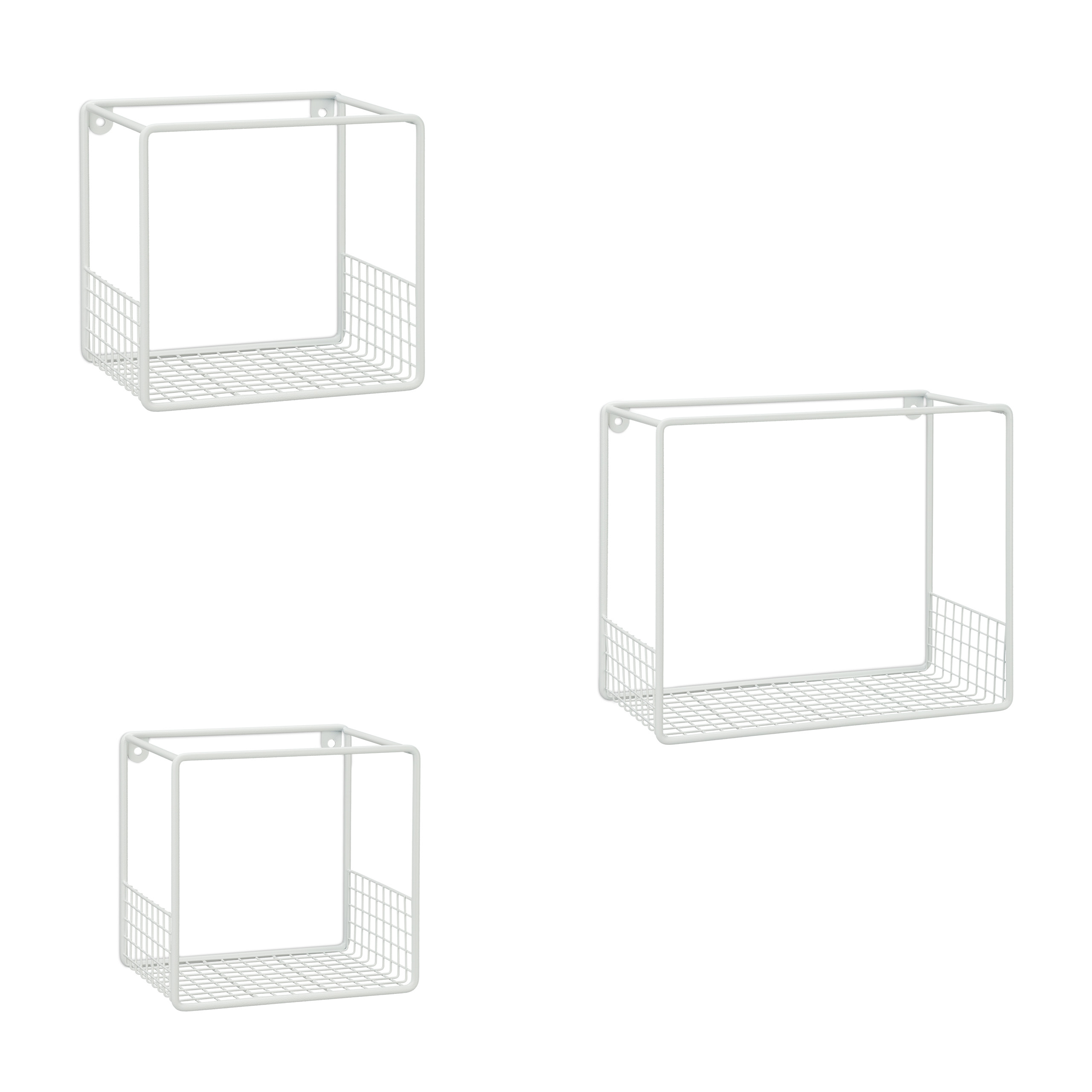 Wall shelf set of 3 Cube Shelving Unit Modern Metal Bookcase Assorted Colours - Picture 10 of 10