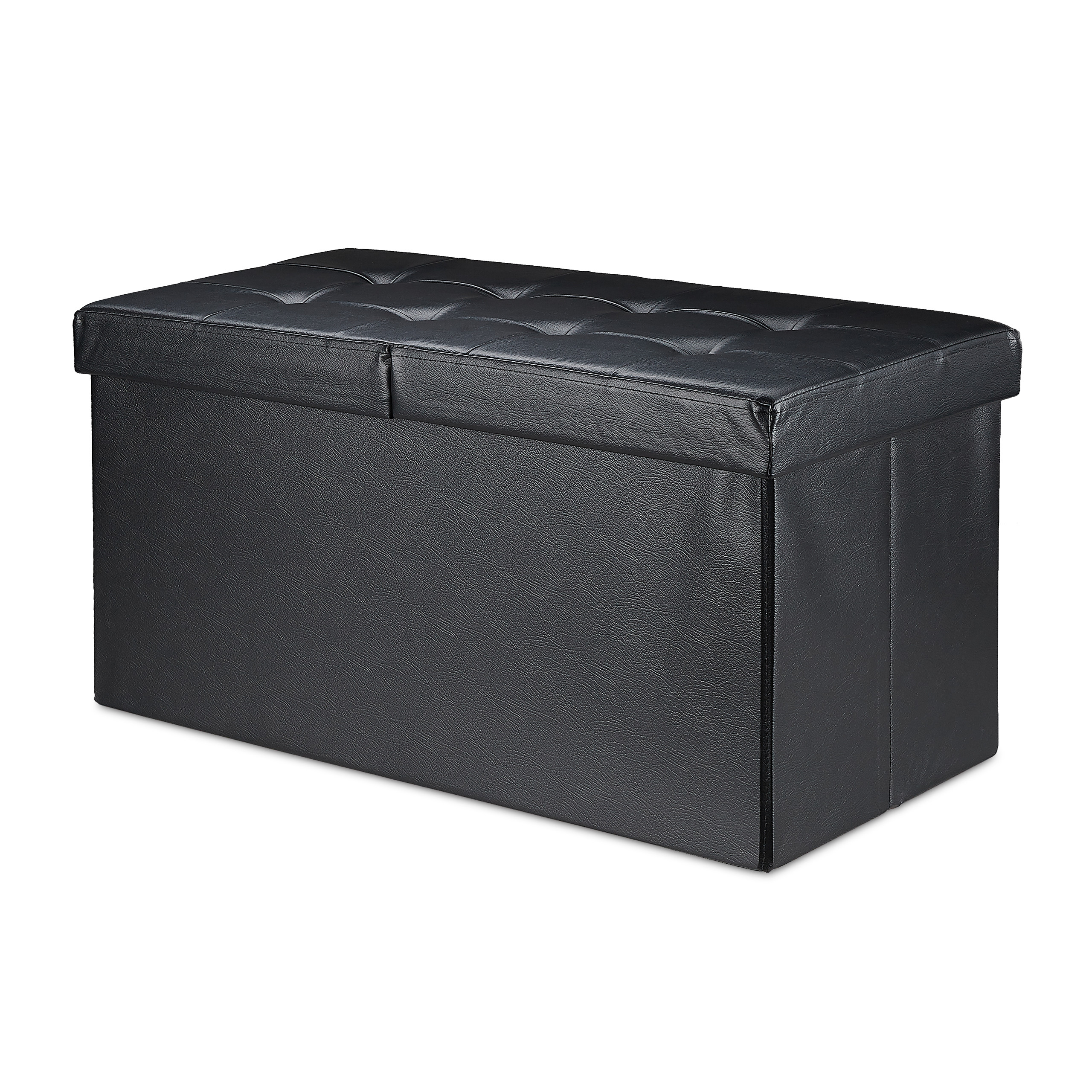 Baul almacenamiento puff decorativo taburete organizador acolchado plegable - Imagen 20 de 20