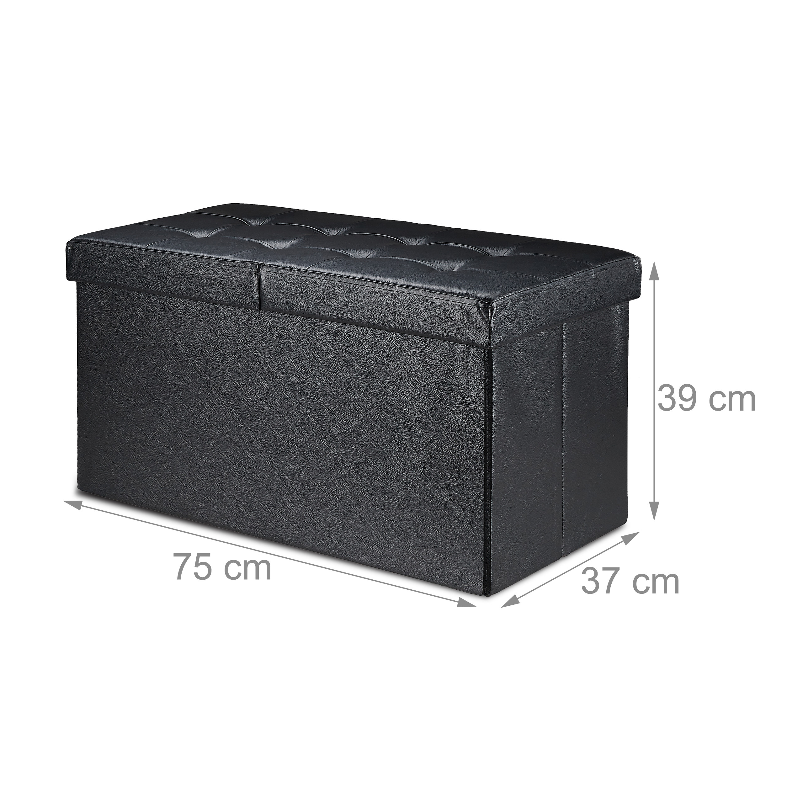 Baul almacenamiento puff decorativo taburete organizador acolchado plegable - Imagen 15 de 20