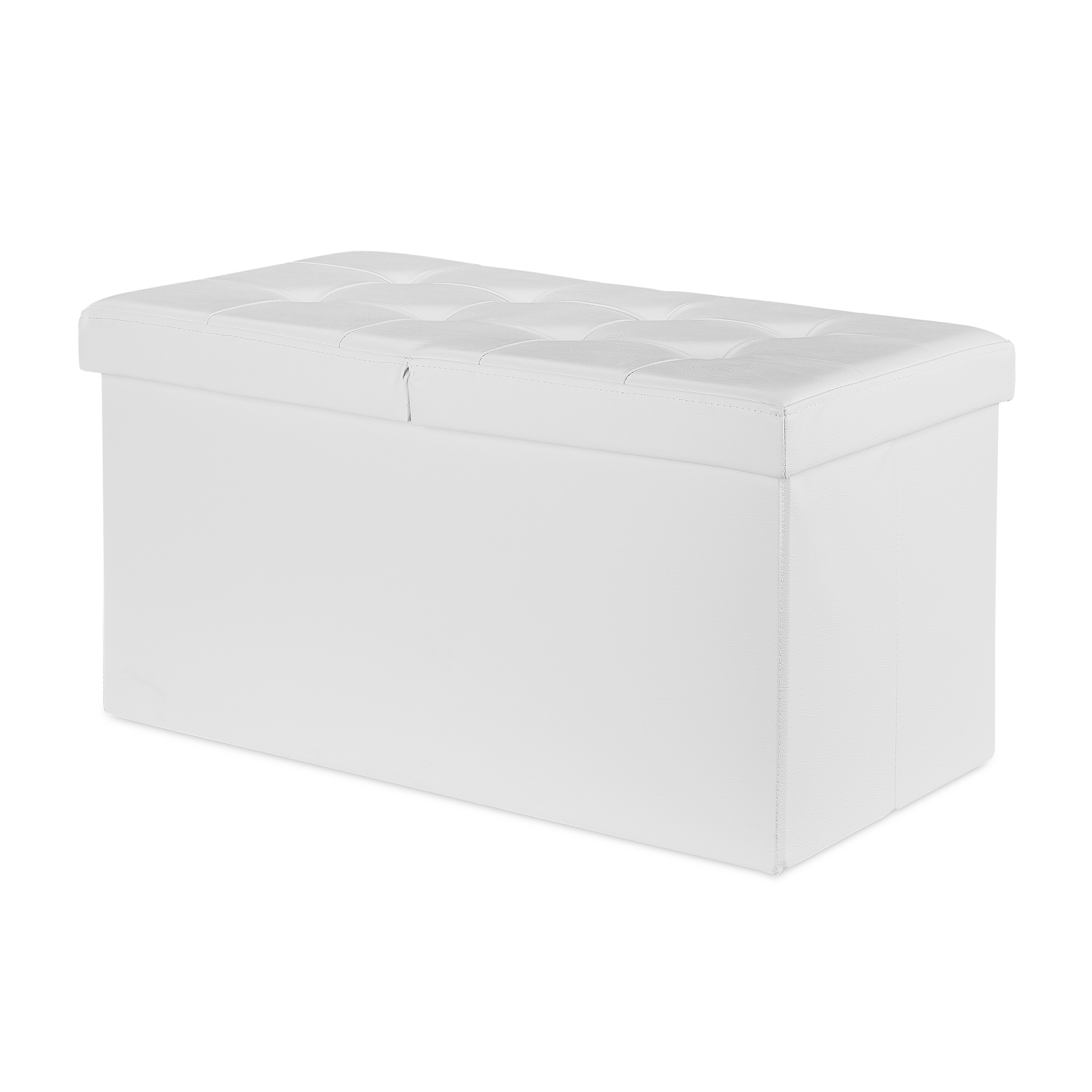 Baul almacenamiento puff decorativo taburete organizador acolchado plegable - Imagen 11 de 20