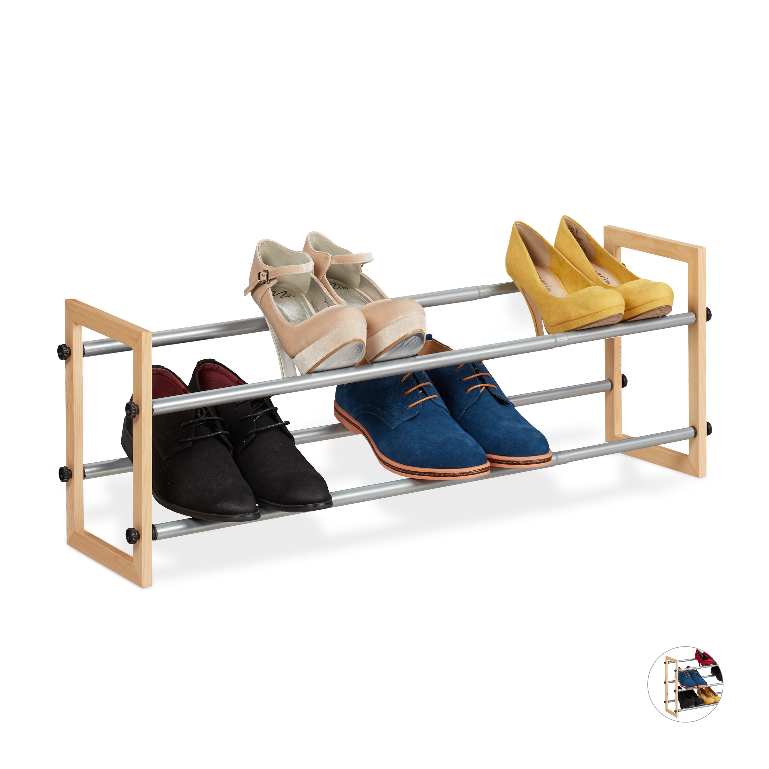 Zapatero extensible estantería de calzado mueble para zapatos 3 estantes - Imagen 11 de 18