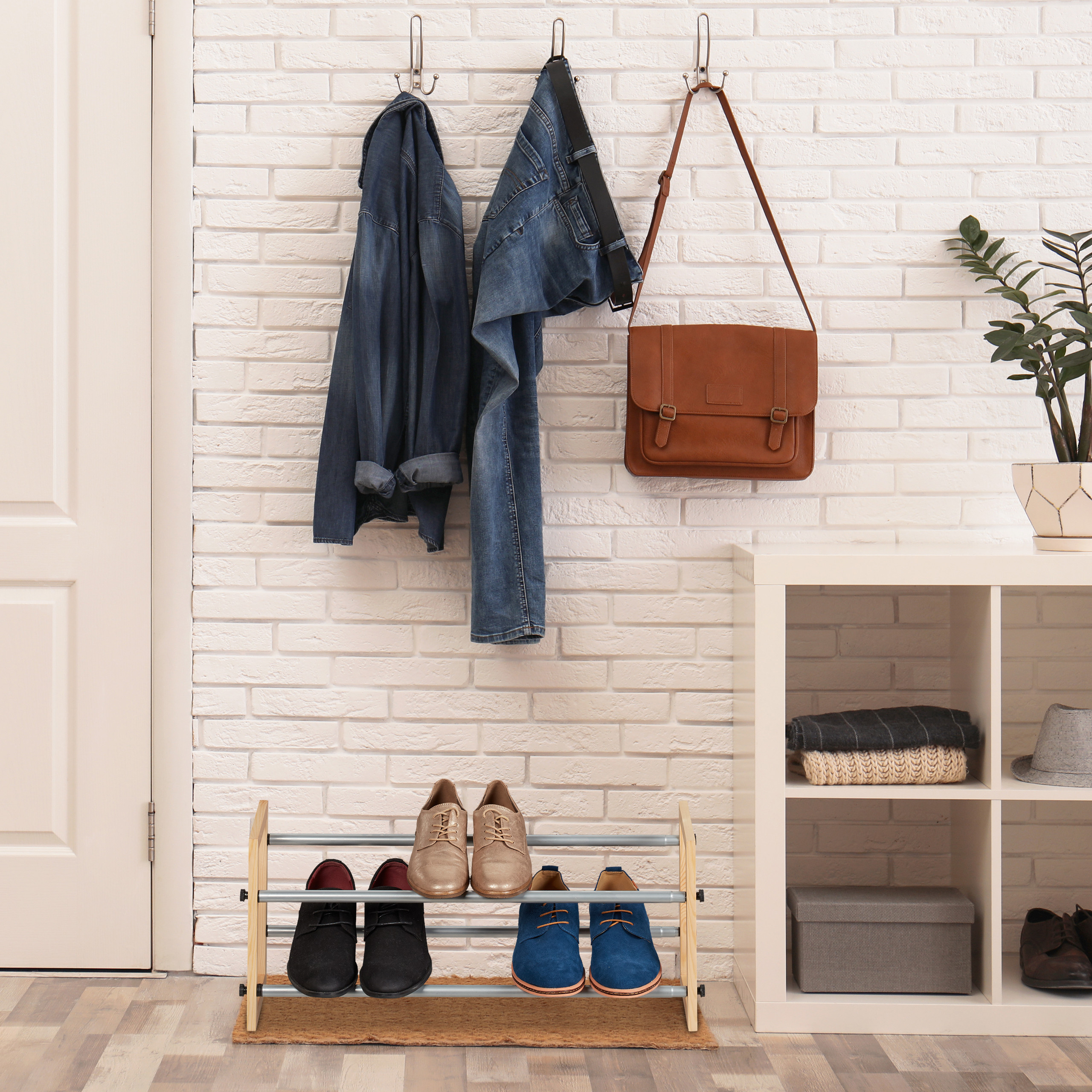 Zapatero extensible estantería de calzado mueble para zapatos 3 estantes - Imagen 12 de 18
