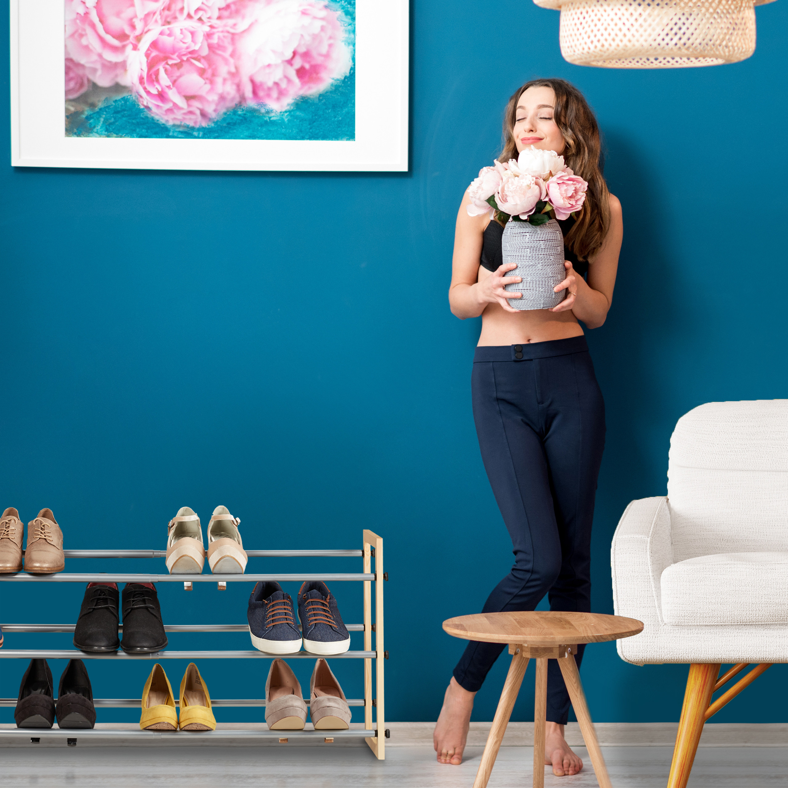 Zapatero extensible estantería de calzado mueble para zapatos 3 estantes - Imagen 13 de 18