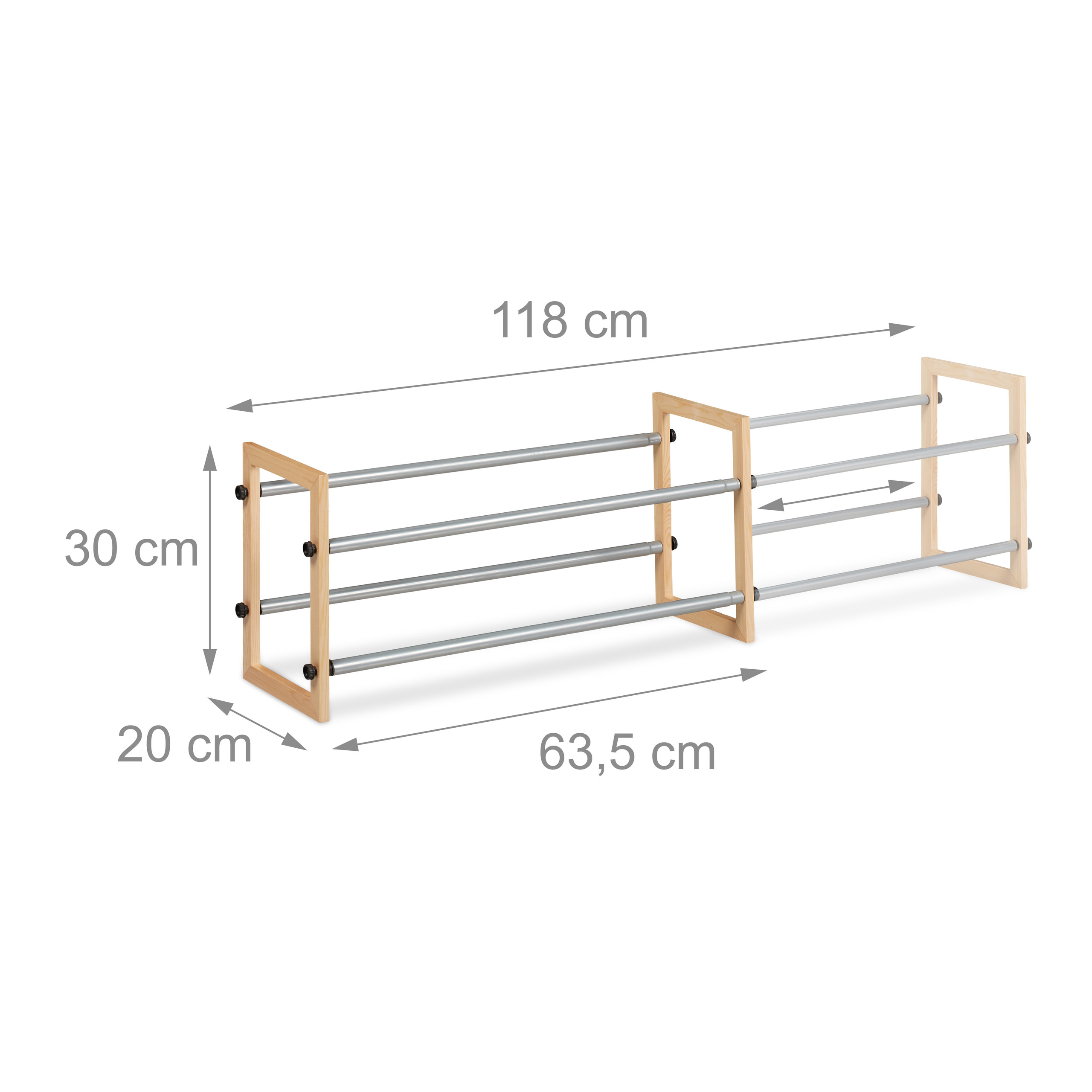 Zapatero extensible estantería de calzado mueble para zapatos 3 estantes - Imagen 14 de 18