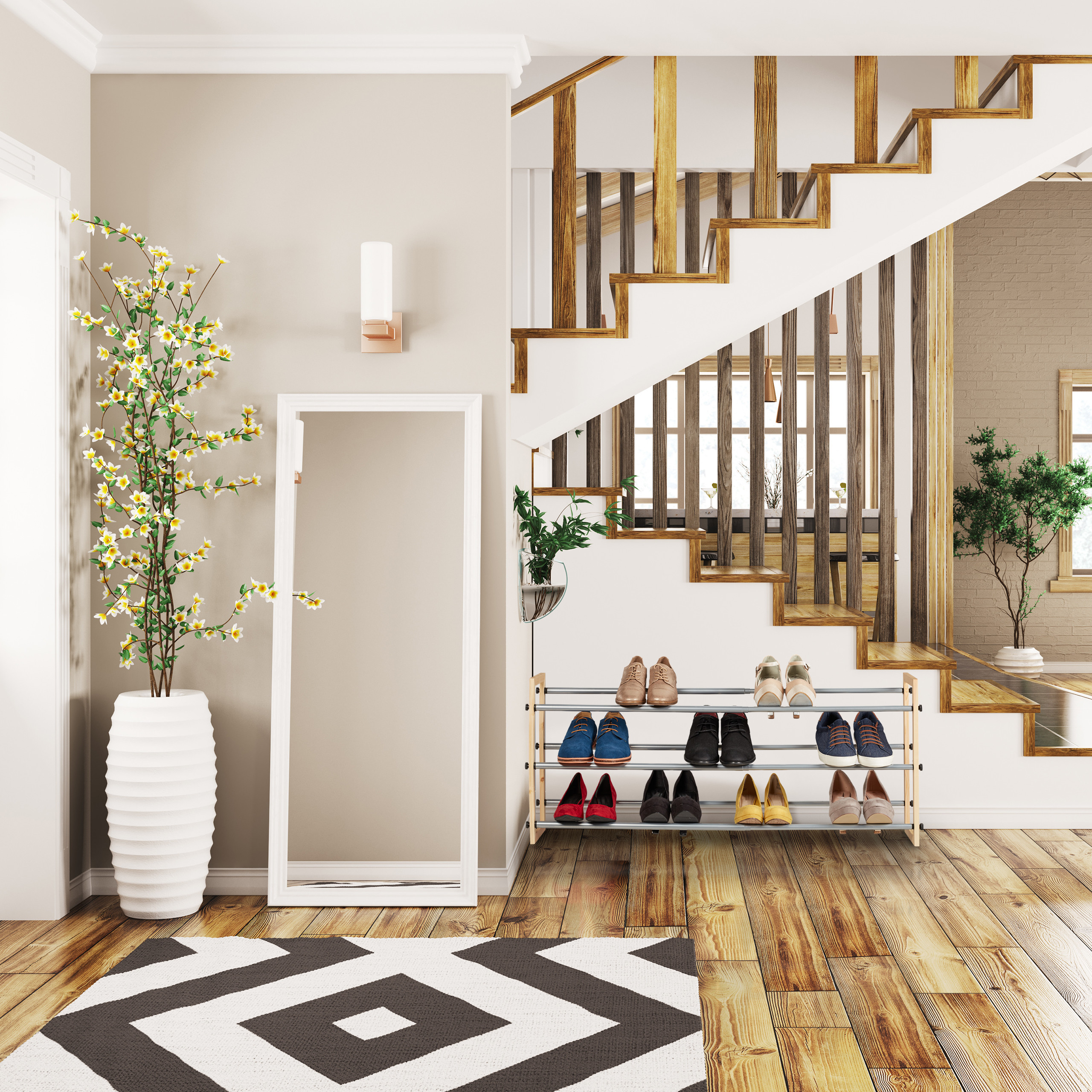 Zapatero extensible estantería de calzado mueble para zapatos 3 estantes - Imagen 4 de 18
