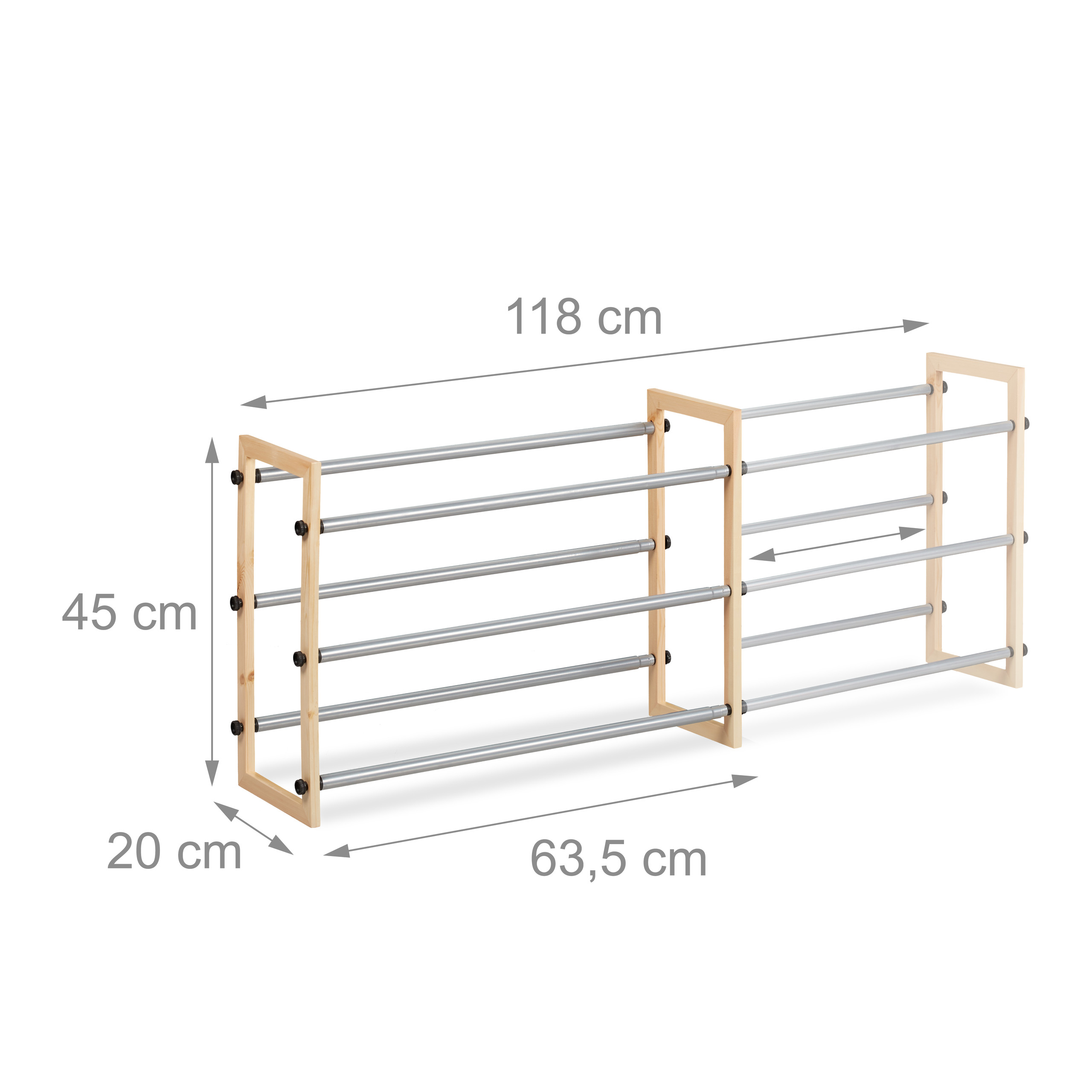 Zapatero extensible estantería de calzado mueble para zapatos 3 estantes - Imagen 6 de 18