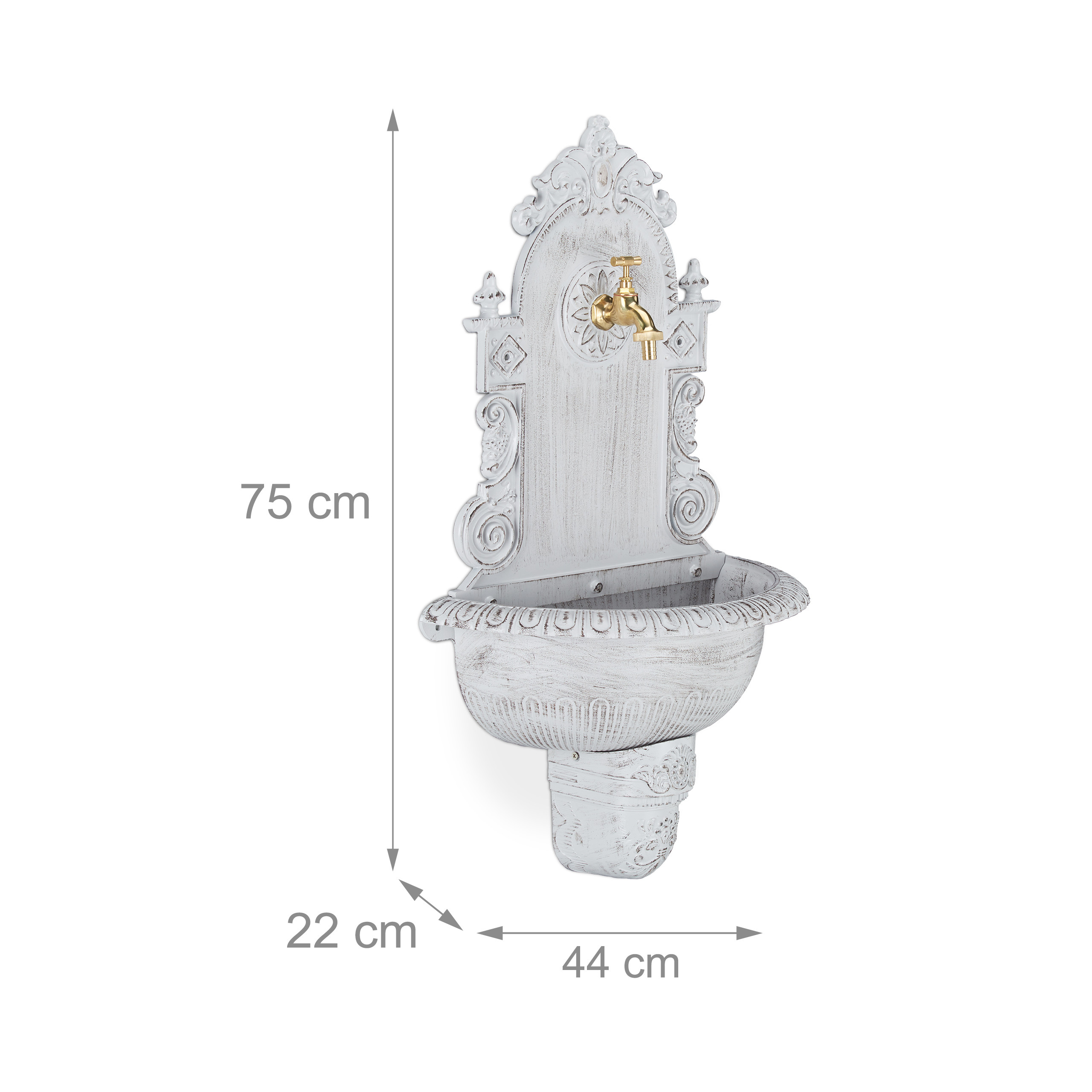 Wall Fountain Garden Fountain Antique Sink Nostalgia Fountain Powder Coated - Picture 14 of 18