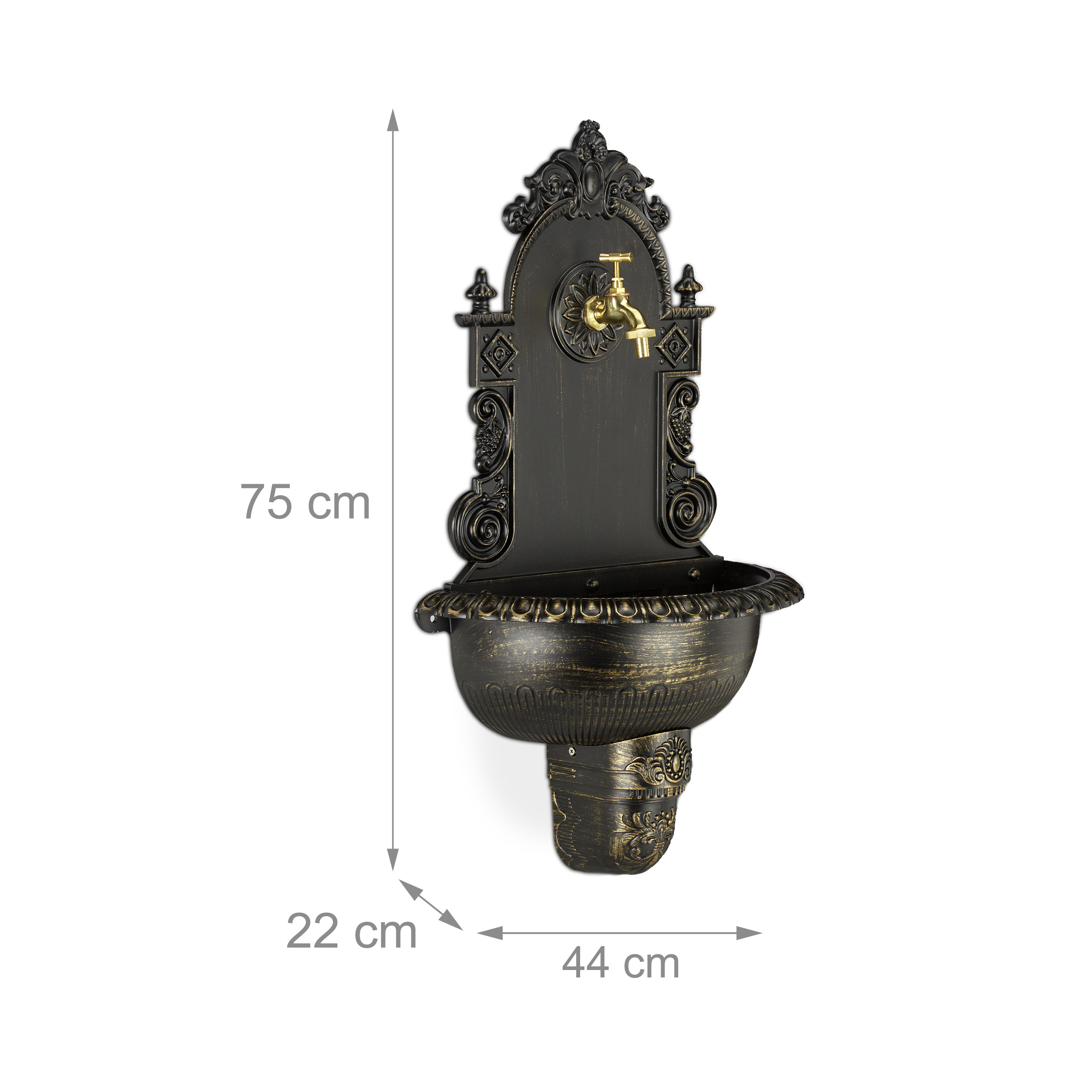 Wall Fountain Garden Fountain Antique Sink Nostalgia Fountain Powder Coated - Picture 6 of 18