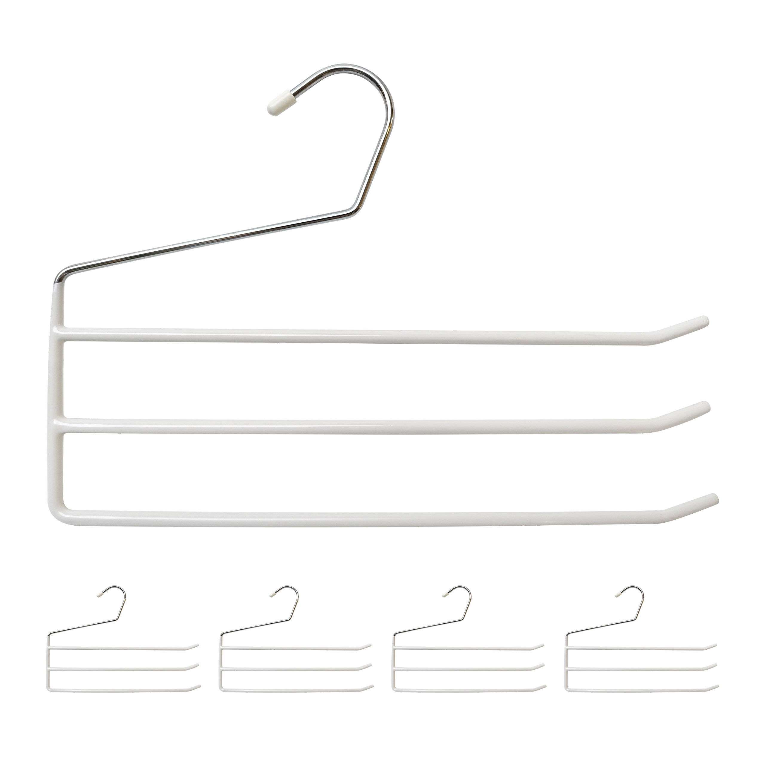 Relaxdays Gruccia Multipla, Set 6x Stampelle Salvaspazio, Organizer 5 Ganci Antiscivolo Salvaspazio Appendini Nere 84642844