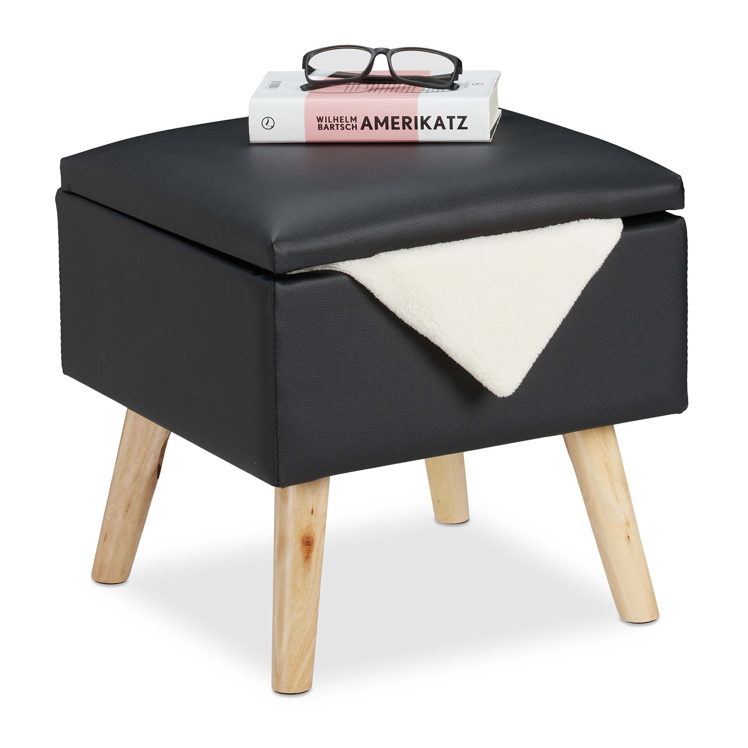 Sitzhocker Sitzwürfel Stauraumhocker Polsterhocker Fußhocker 120 kg Kunstleder