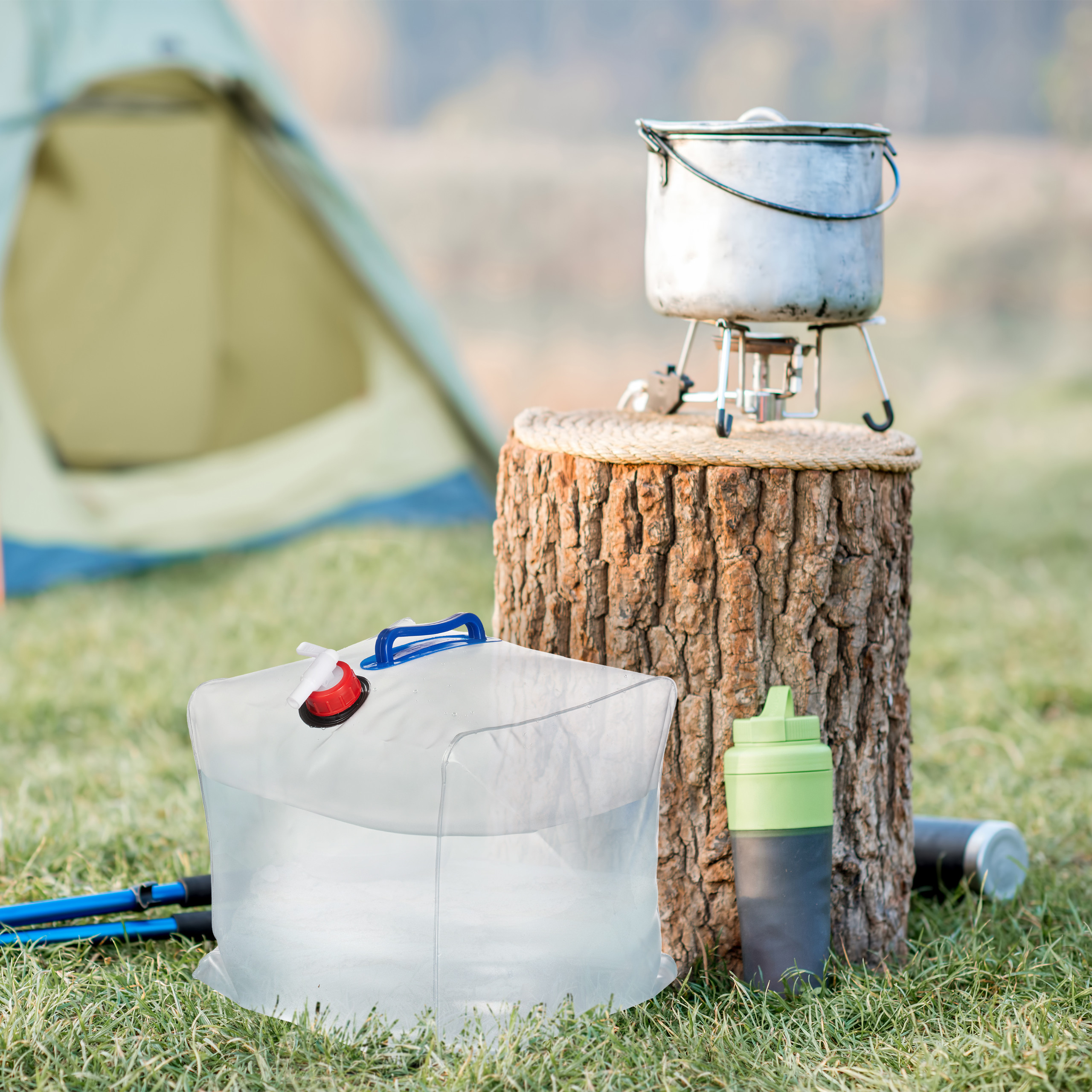 Jerricane D'Eau 15 L Avec Robinet - Bidon Transparent Sans BPA - Camping, Festival, Voiture - Transport Facile