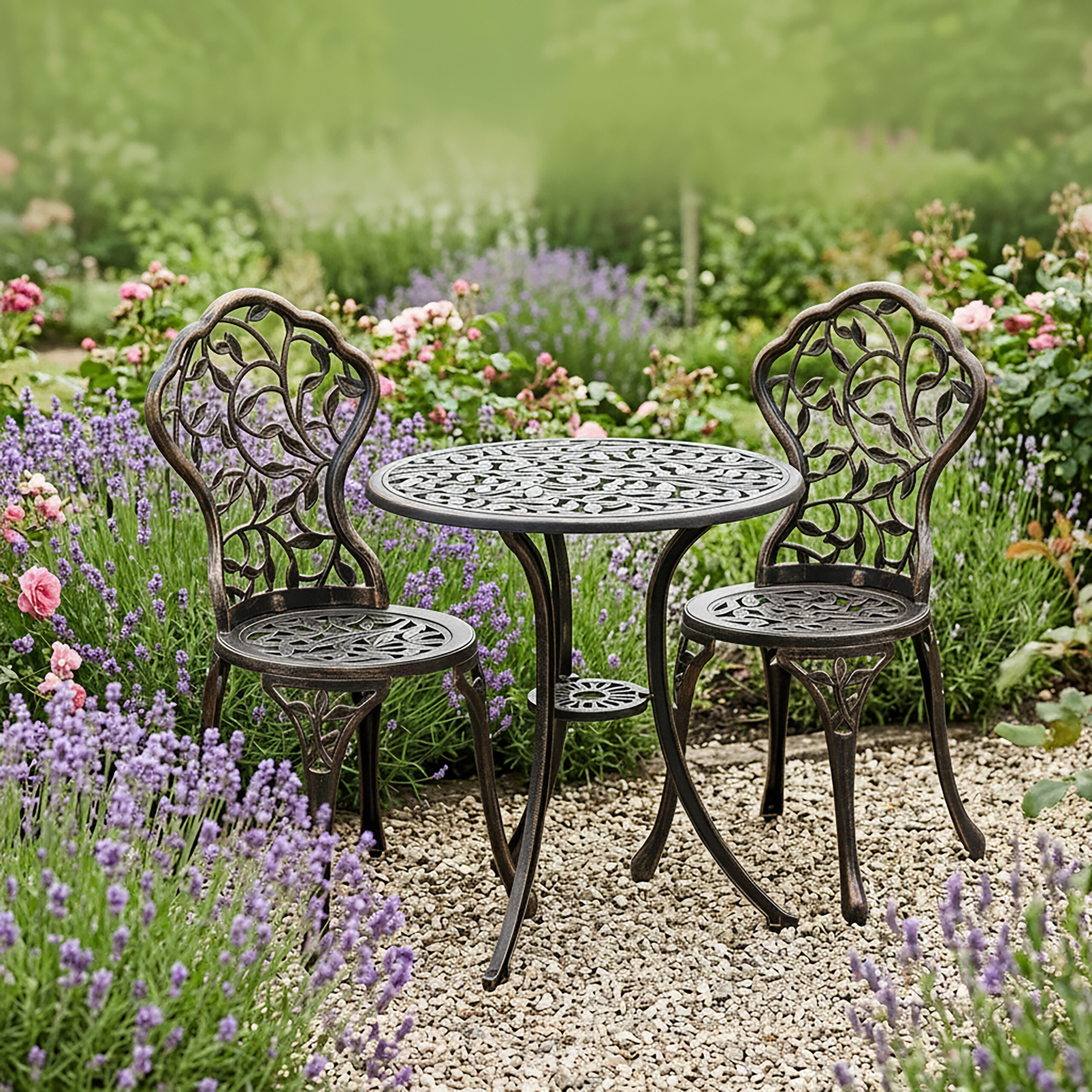 Balkonmöbel set Bistro Möbel rund leicht Gartenmöbel Set Terrassenmöbel Set 4052025309237