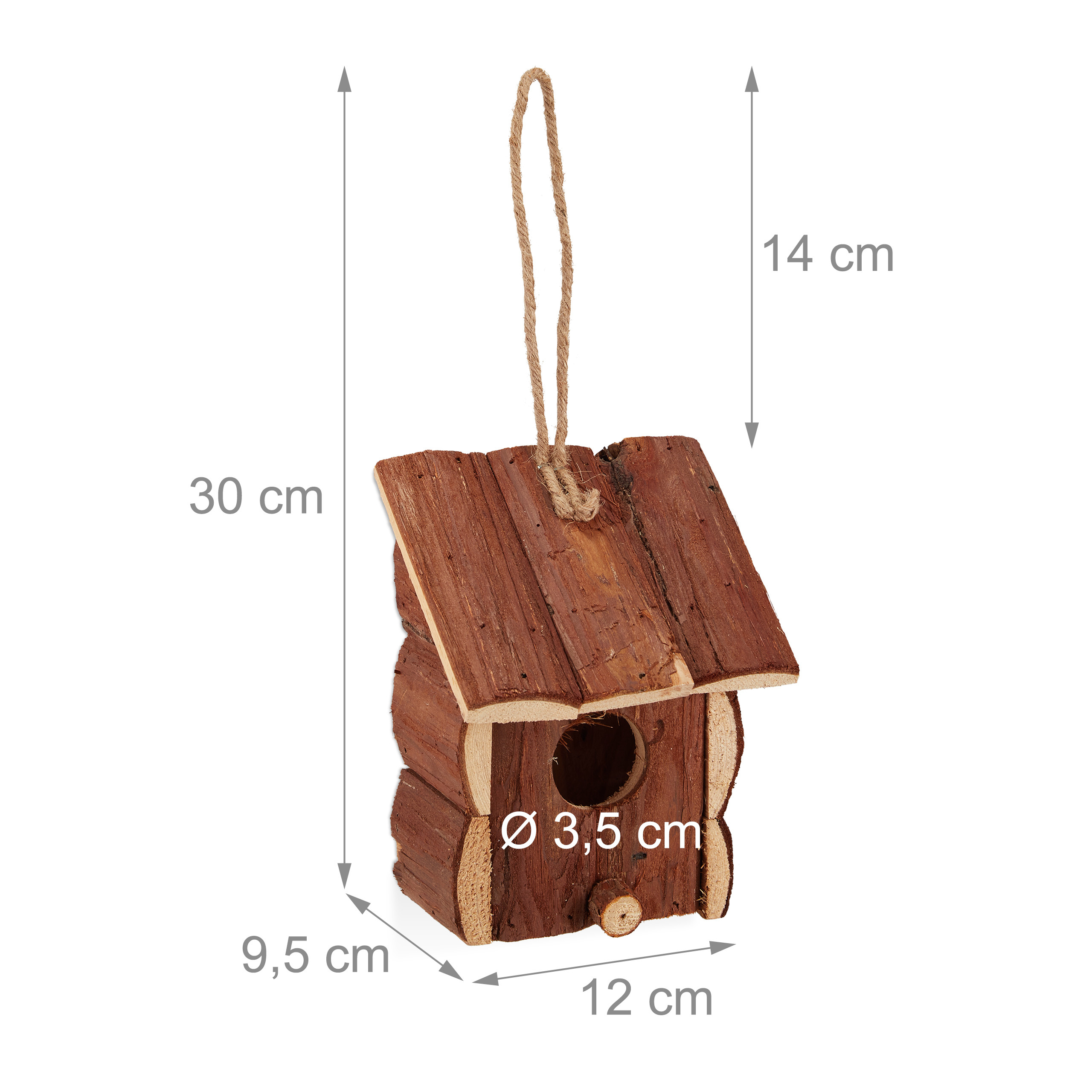 Nichoir Oiseaux Déco Relaxdays 18x17x11cm - Bois Coloré Suspension Balcon/jardin