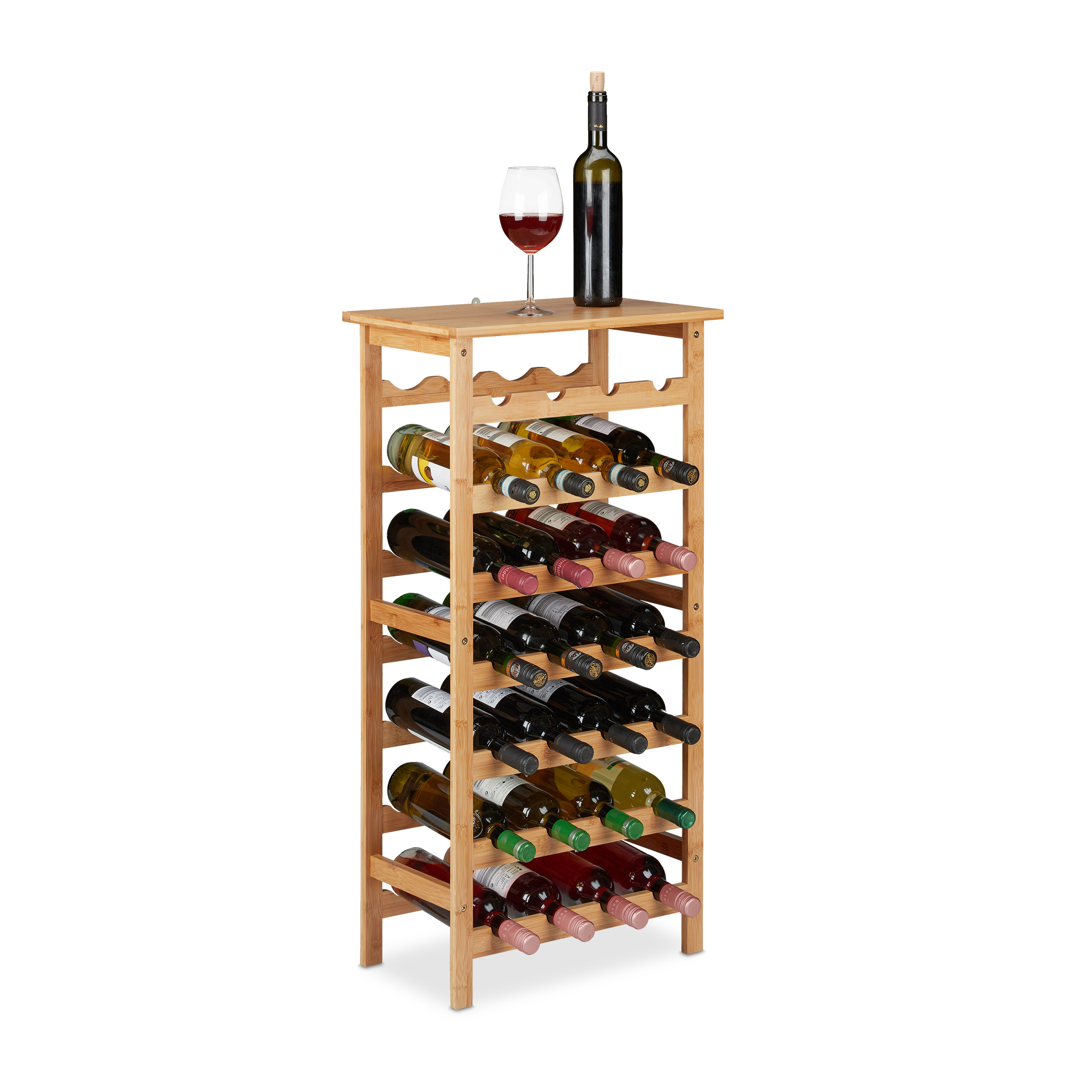Scaffale porta bottiglie di vino bambù
