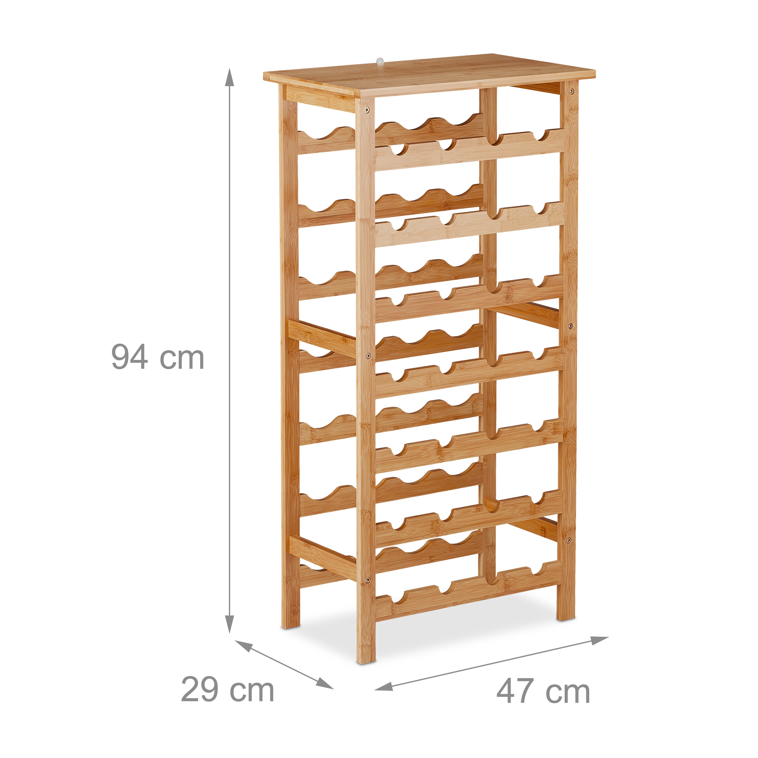 Porta Bottiglie In Bambù Naturale Da 5 Posti – Scaffale Vino Impilabile, Salvaspazio Per Cucina E Soggiorno, Facile Da Montare - 3