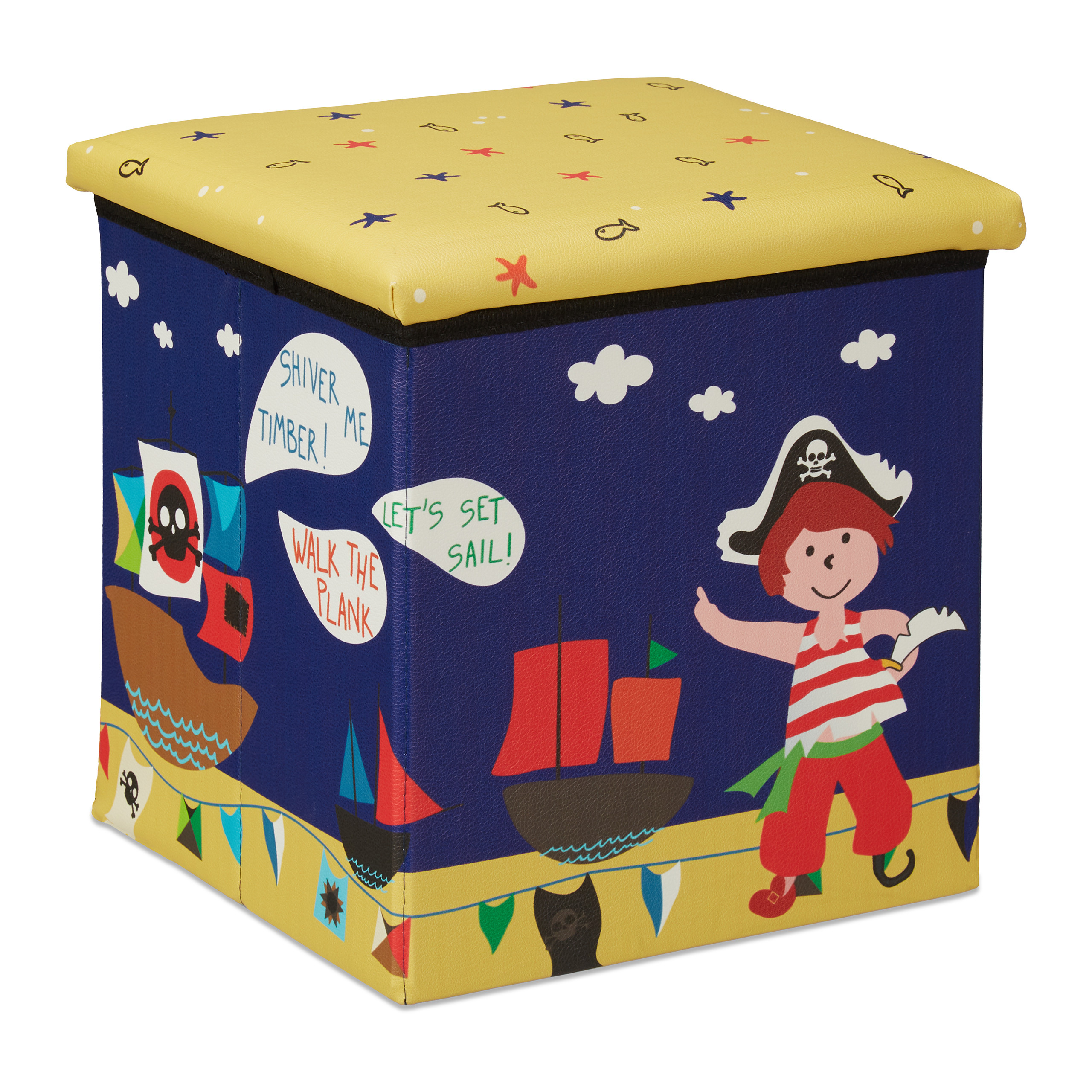 Kids storage ottoman Children's Cube Stool Lightweight Soft Lid Kids Toy Chest - Picture 12 of 21
