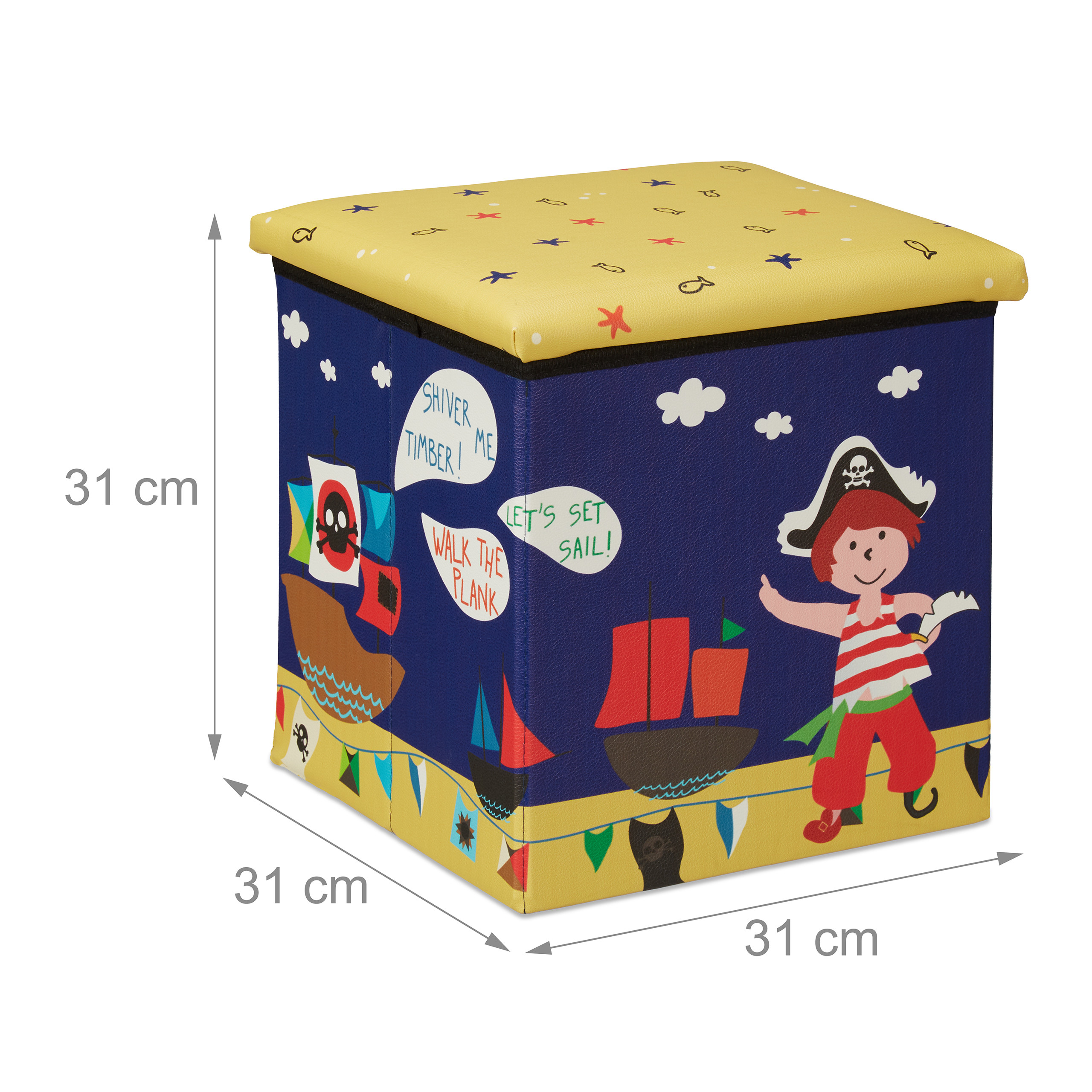 Kids storage ottoman Children's Cube Stool Lightweight Soft Lid Kids Toy Chest - Picture 7 of 21