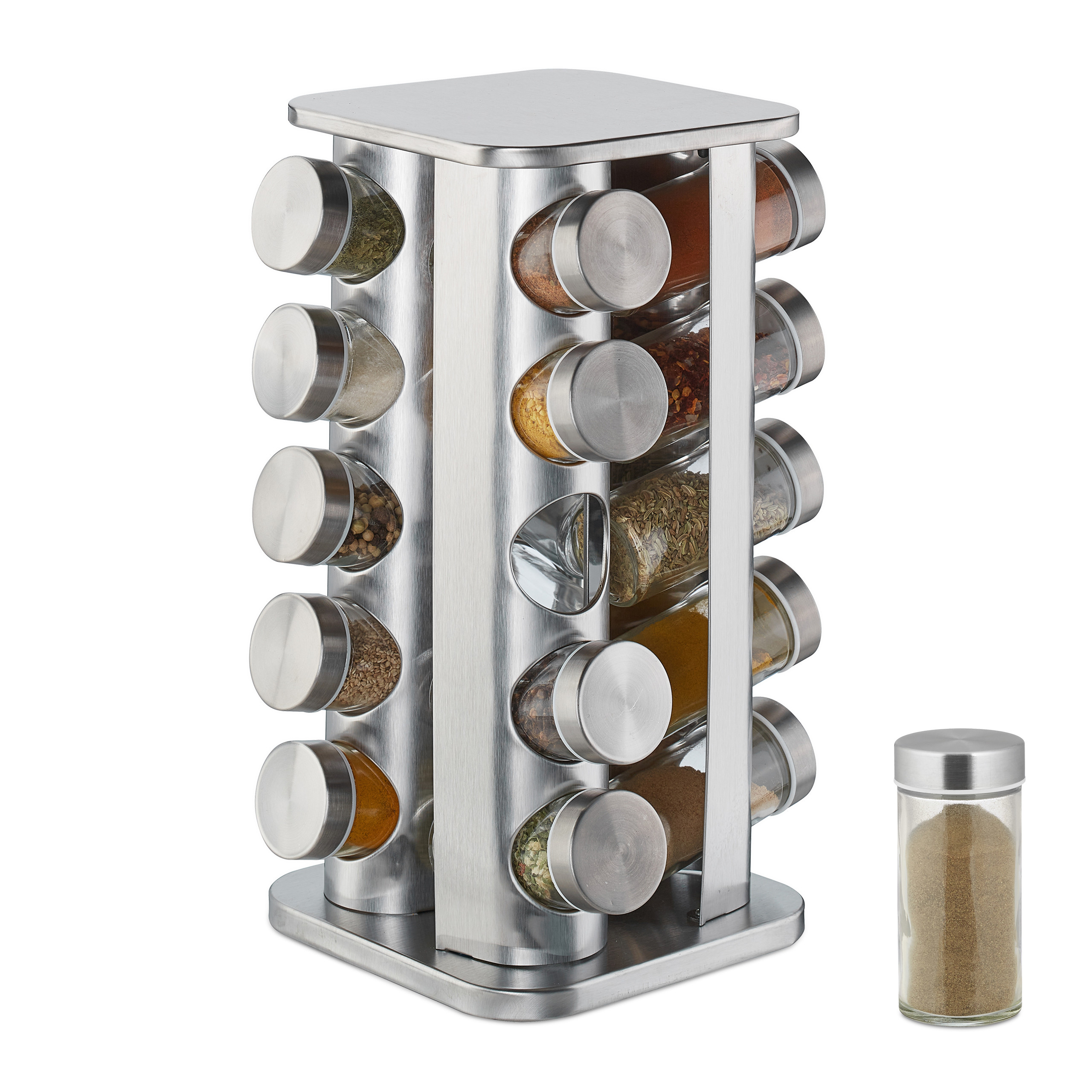 Gewürzkarussell Gewürzständer Gewürzregal Gewürzorganizer 20 Gläser Gewürzhalter