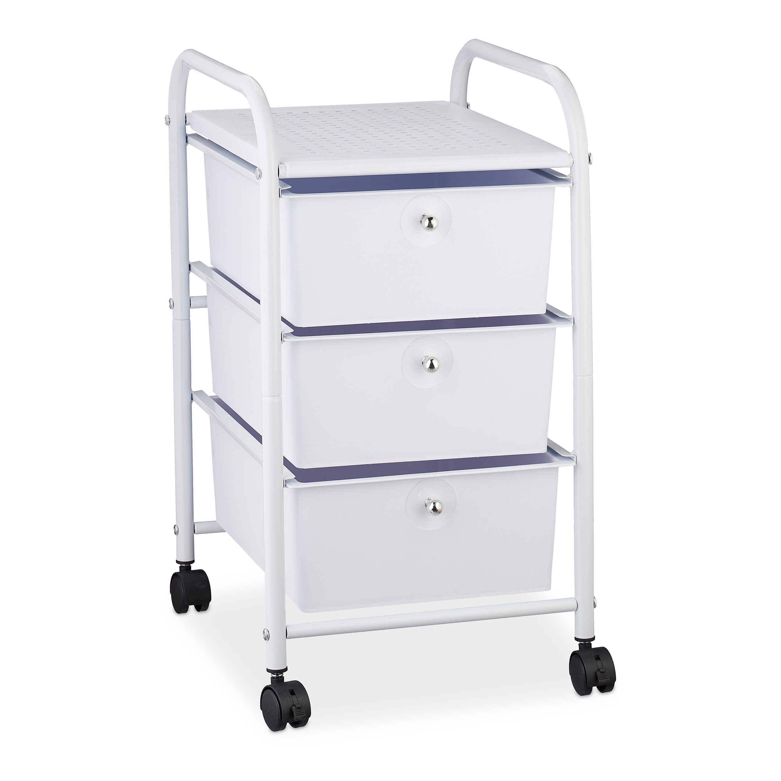 Carrito auxiliar carro de almacenamiento 4 ruedas 3 cajones carrito de baño - Imagen 24 de 36