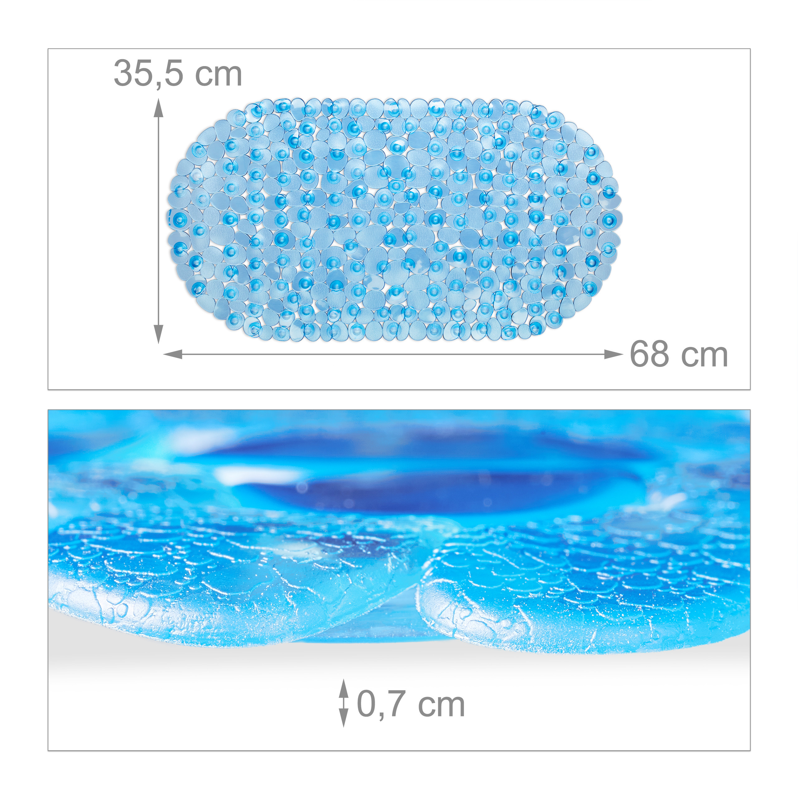 Badewannenmatte Antirutsch-Wanneneinlage Duschmatte oval waschbar Duschunterlage
