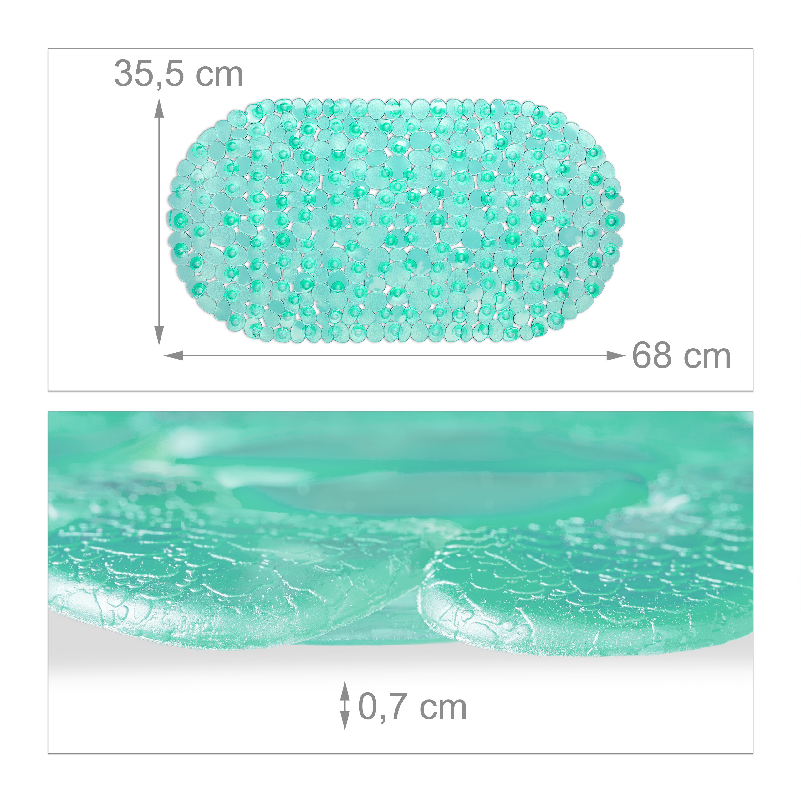 Badewannenmatte Antirutsch-Wanneneinlage Duschmatte oval waschbar Duschunterlage
