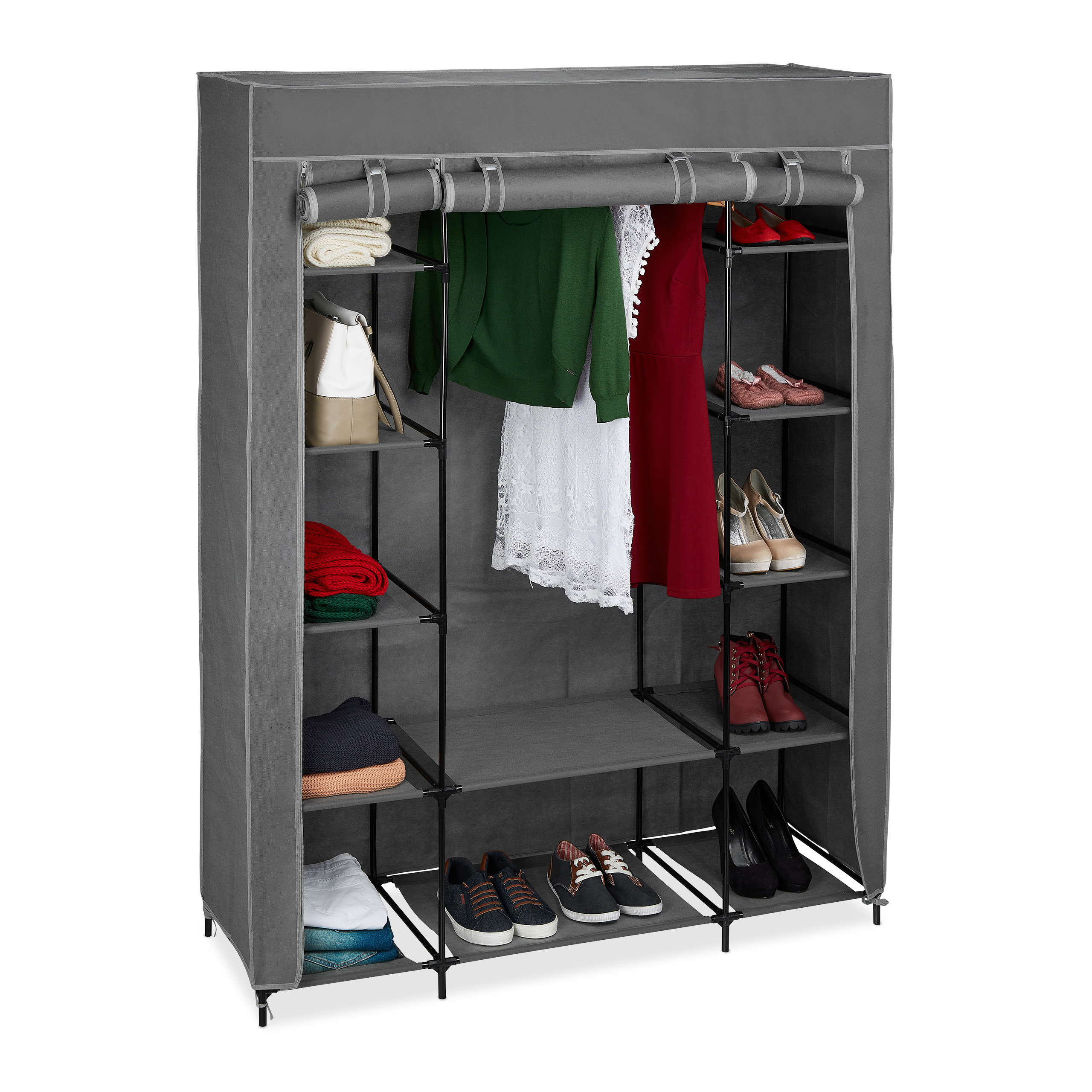 Armario tela xxl guardarropa portátil mueble organizador 12 estantes 3 kg - Imagen 2 de 12