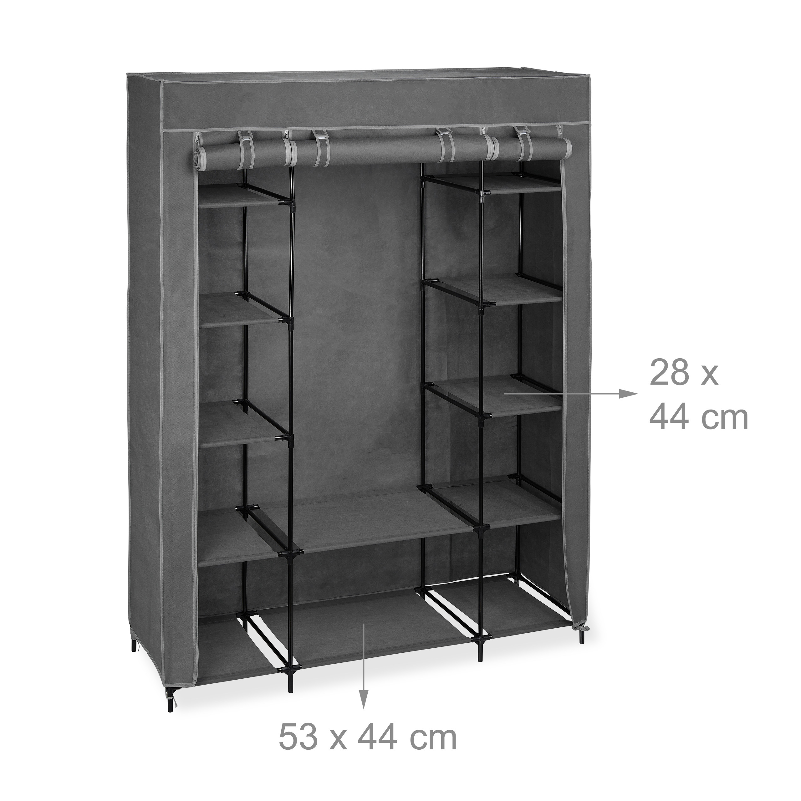 Armario tela xxl guardarropa portátil mueble organizador 12 estantes 3 kg - Imagen 6 de 12
