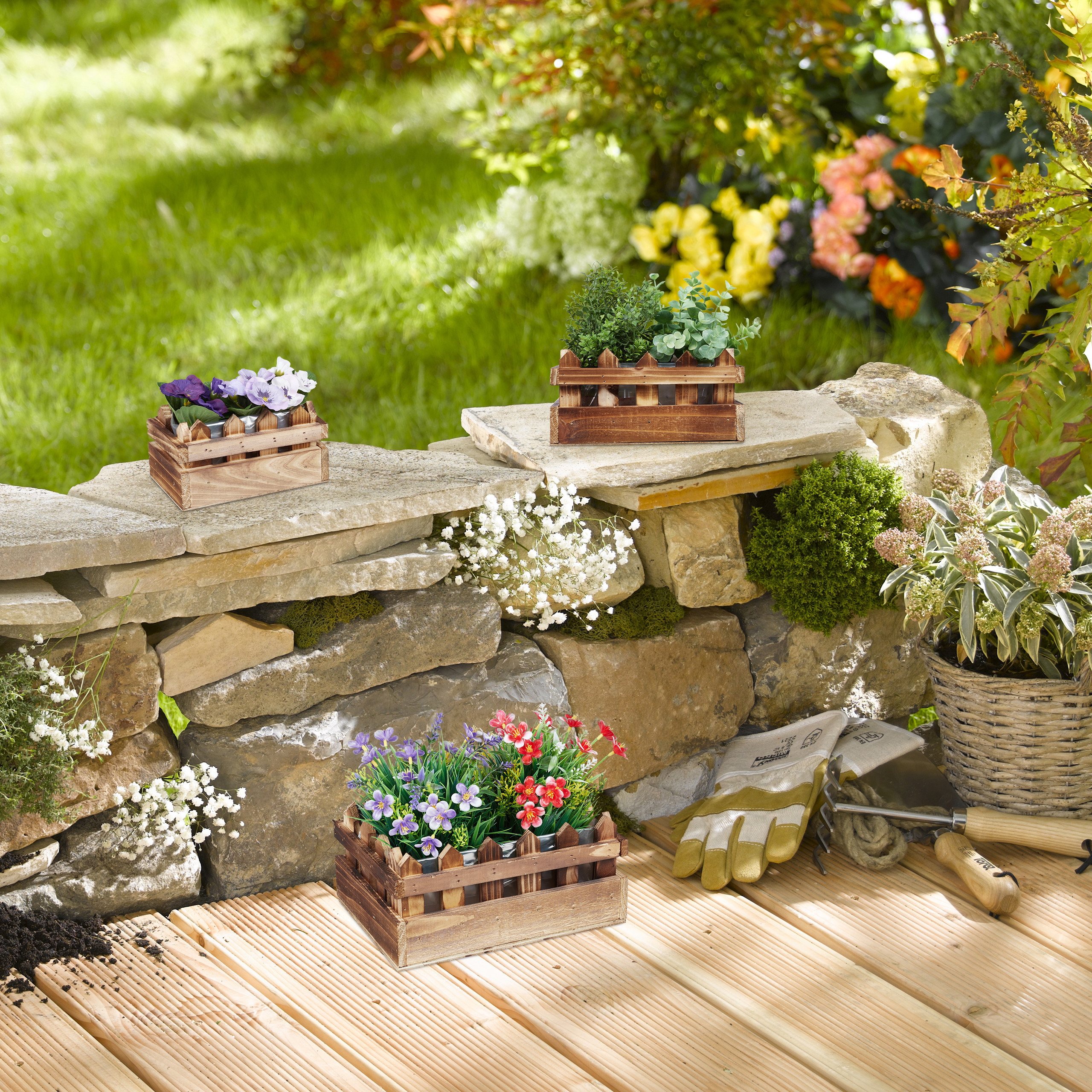 herbst winter blumenksten Balkonkasten Set Lila Herbst