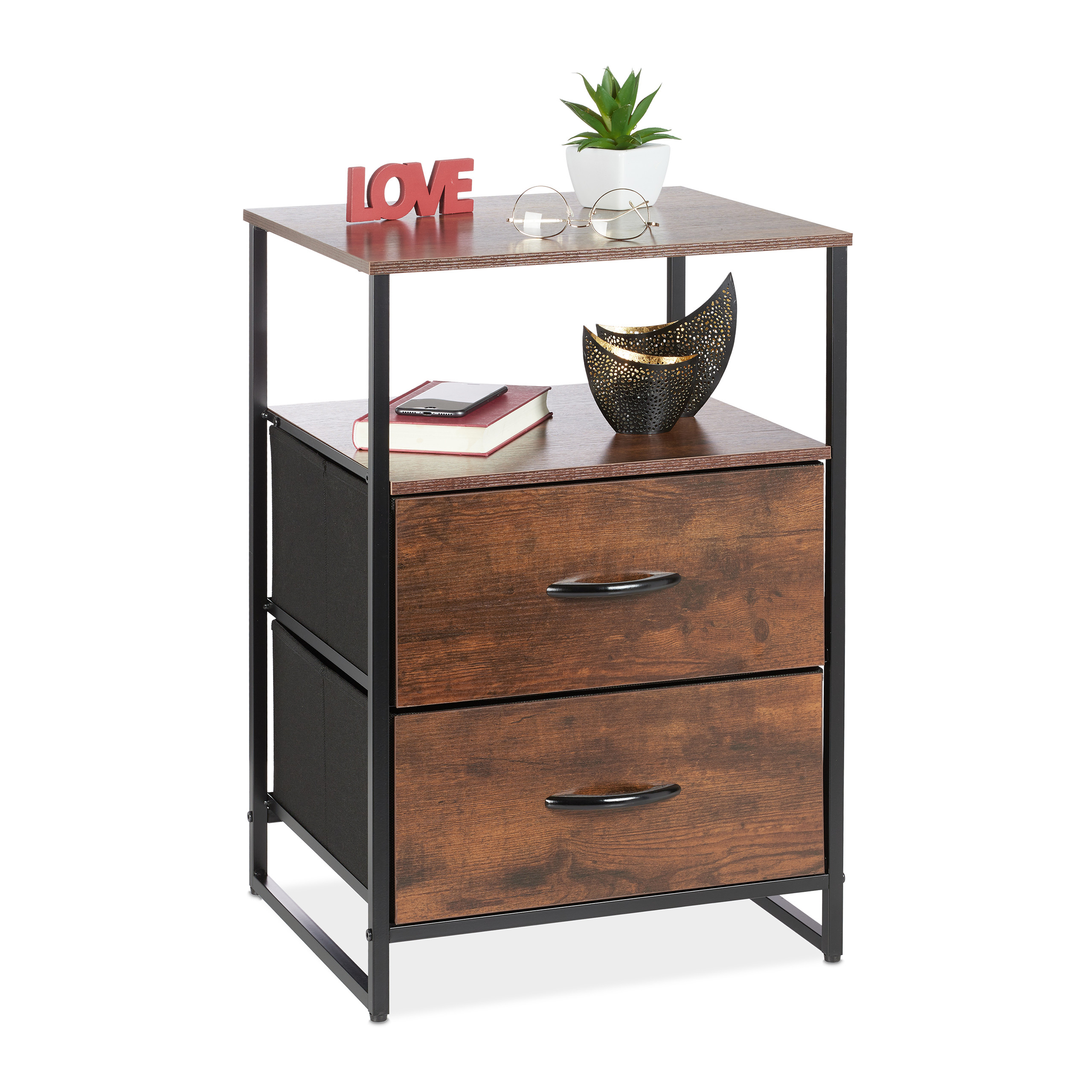 Nachttisch industrial Nachttischschrank Nachtschränkchen Beistelltisch 7 kg