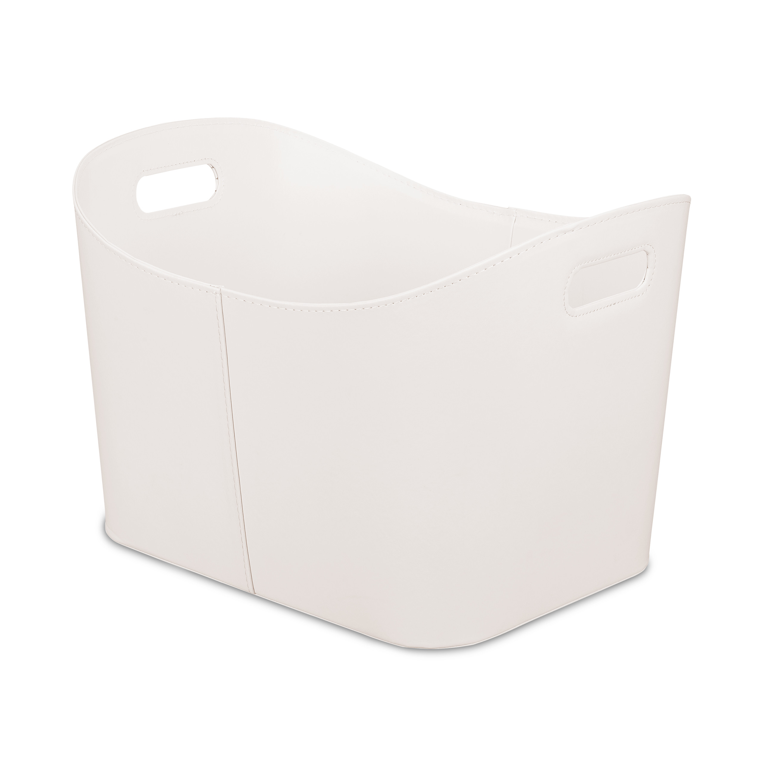 Cesta de madera cesta de madera para chimenea cesta de cuero sintético cesta multiusos blanco crema estable crema - Imagen 10 de 10