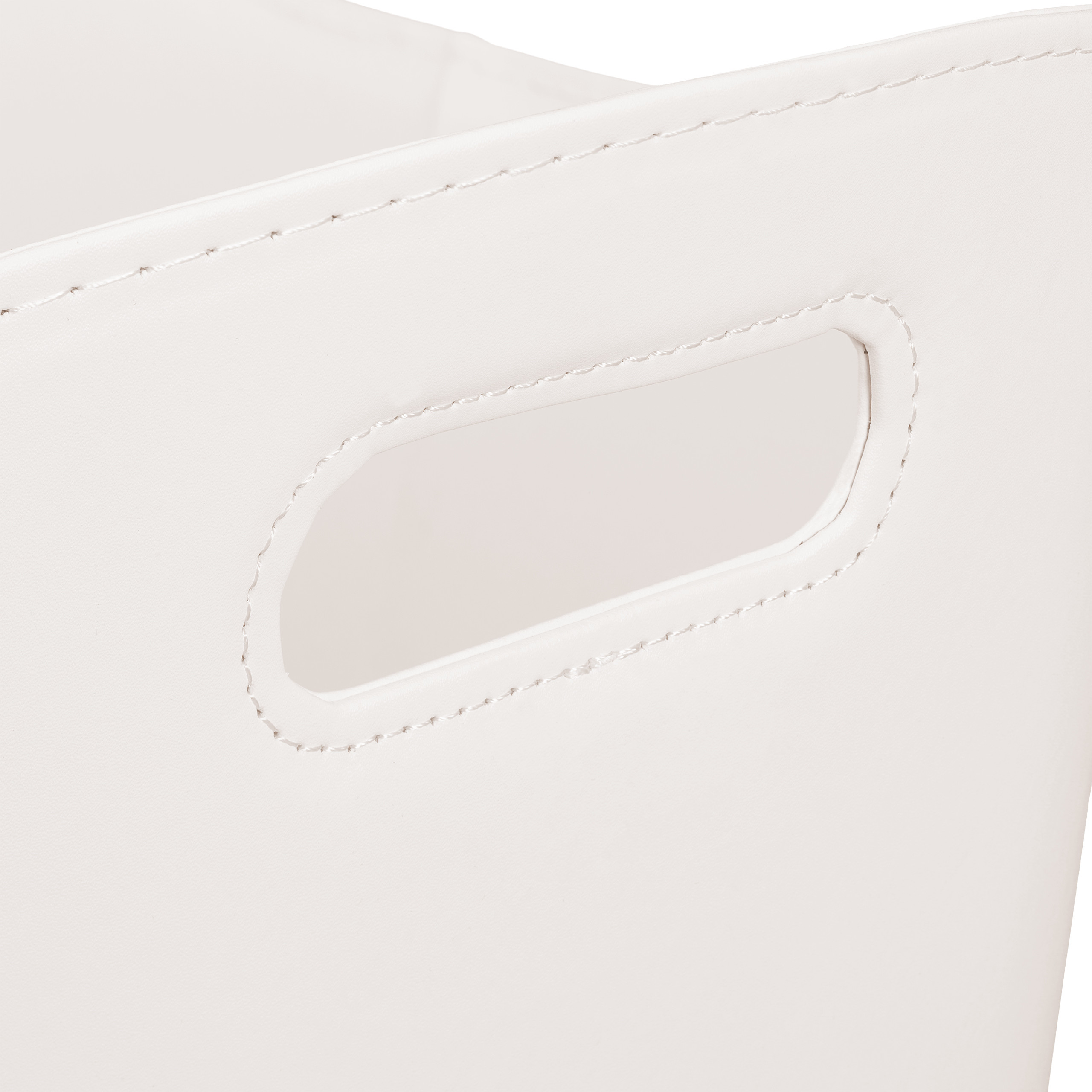 Cesta de madera cesta de madera para chimenea cesta de cuero sintético cesta multiusos blanco crema estable crema - Imagen 8 de 10